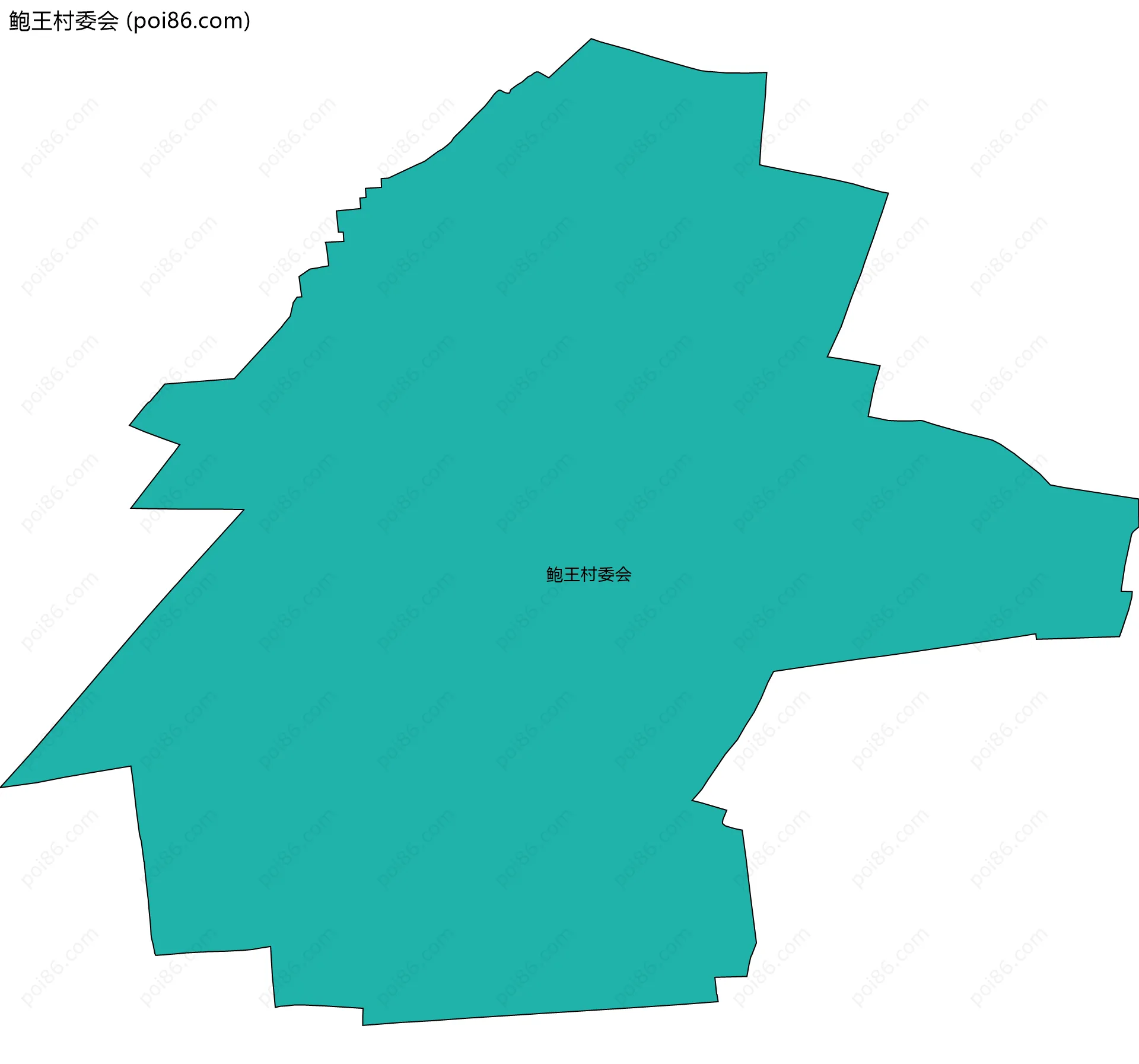 鲍王村委会边界地图