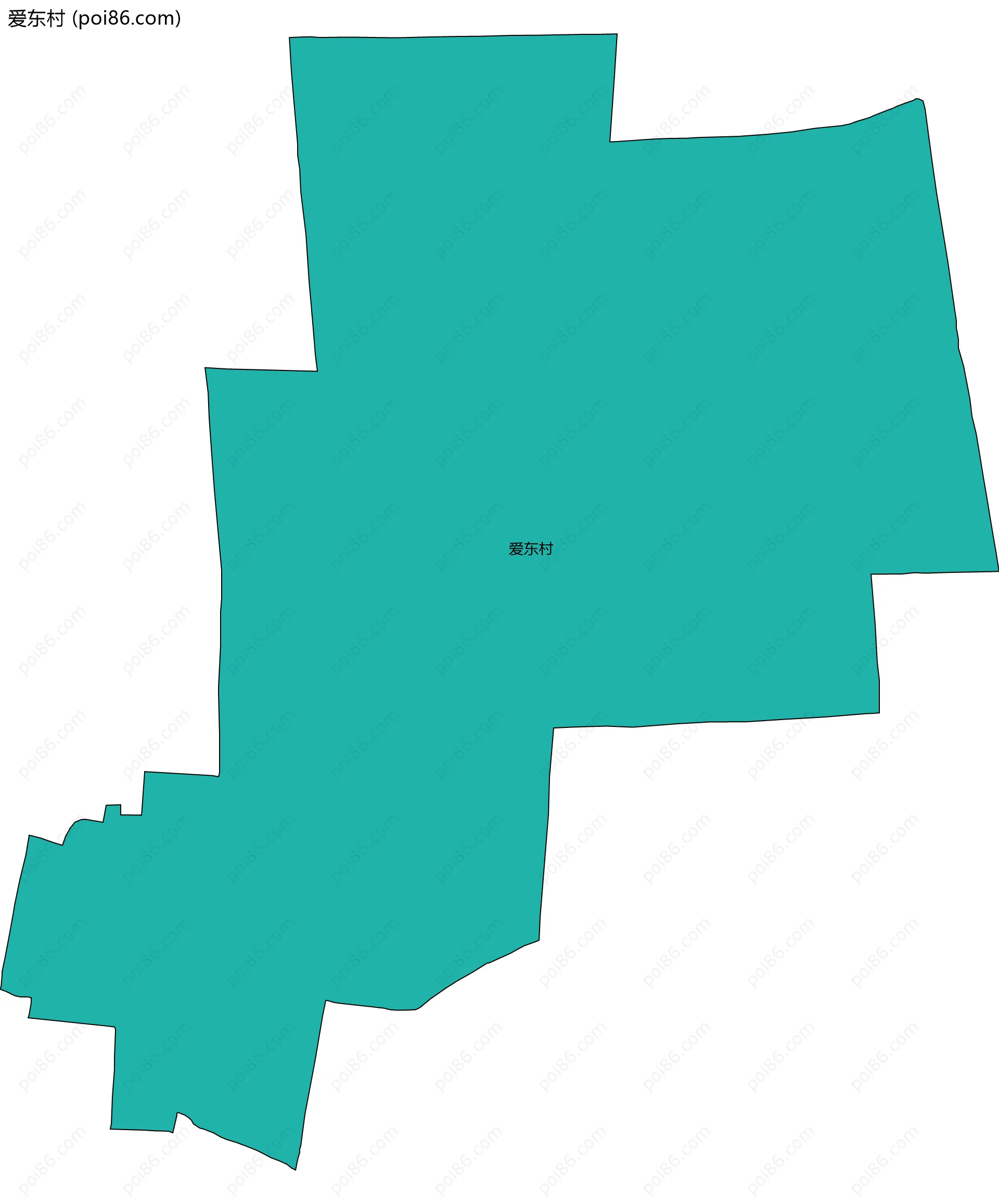 爱东村边界地图