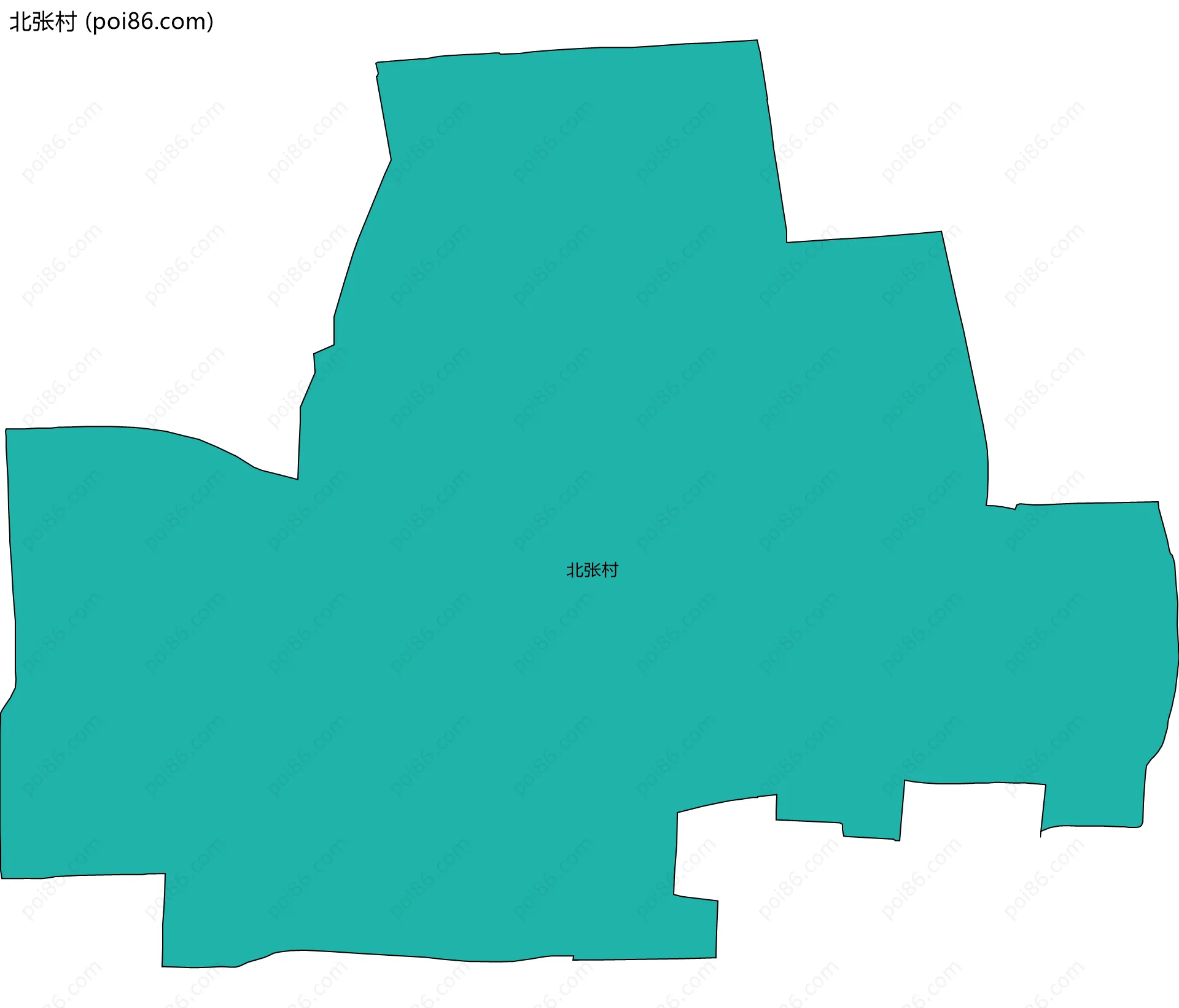 北张村边界地图