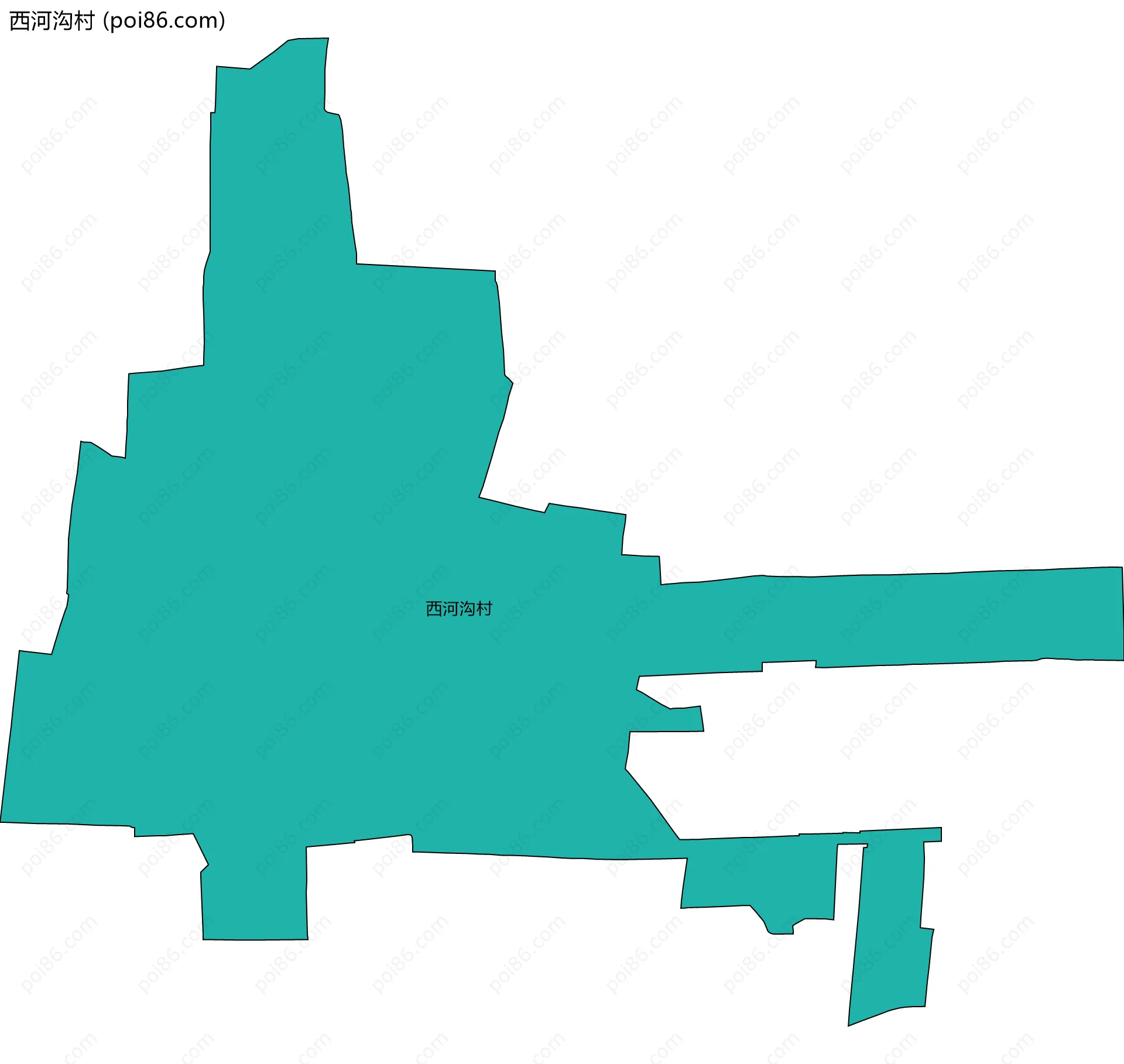 西河沟村边界地图