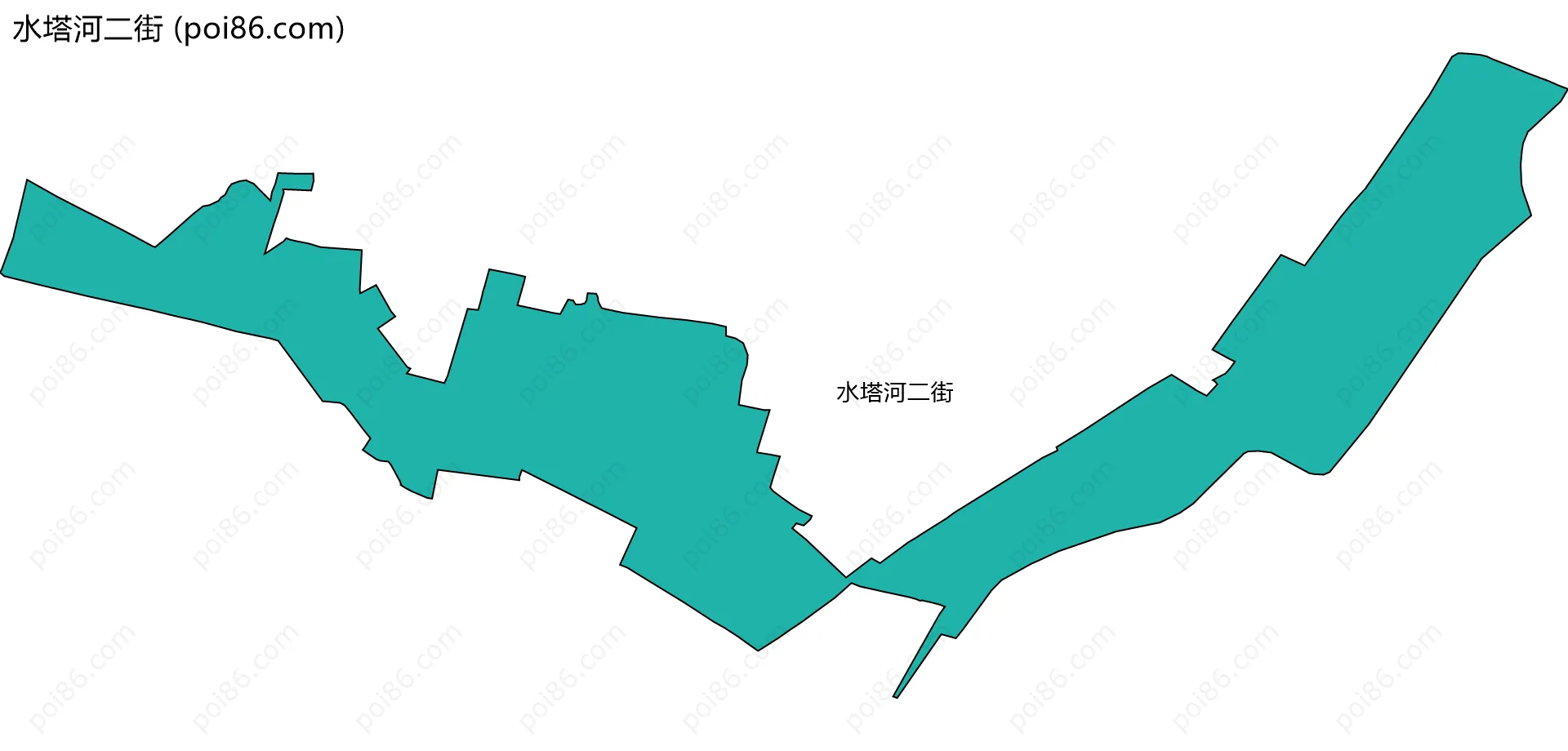 水塔河二街边界地图