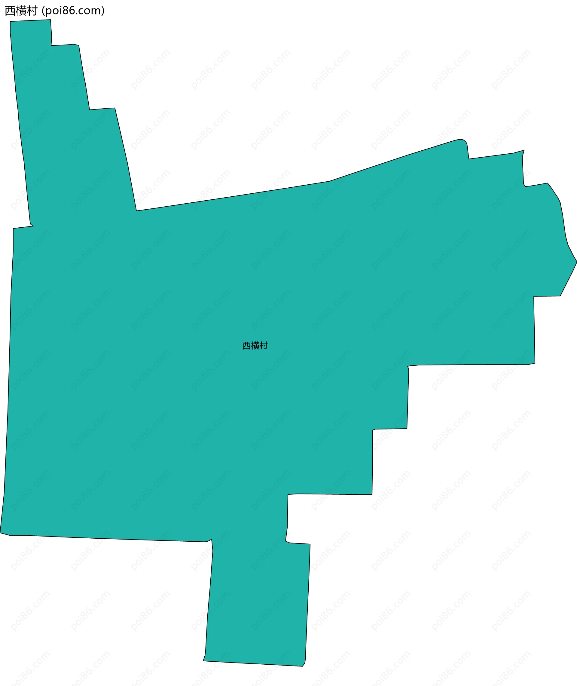 西横村边界地图