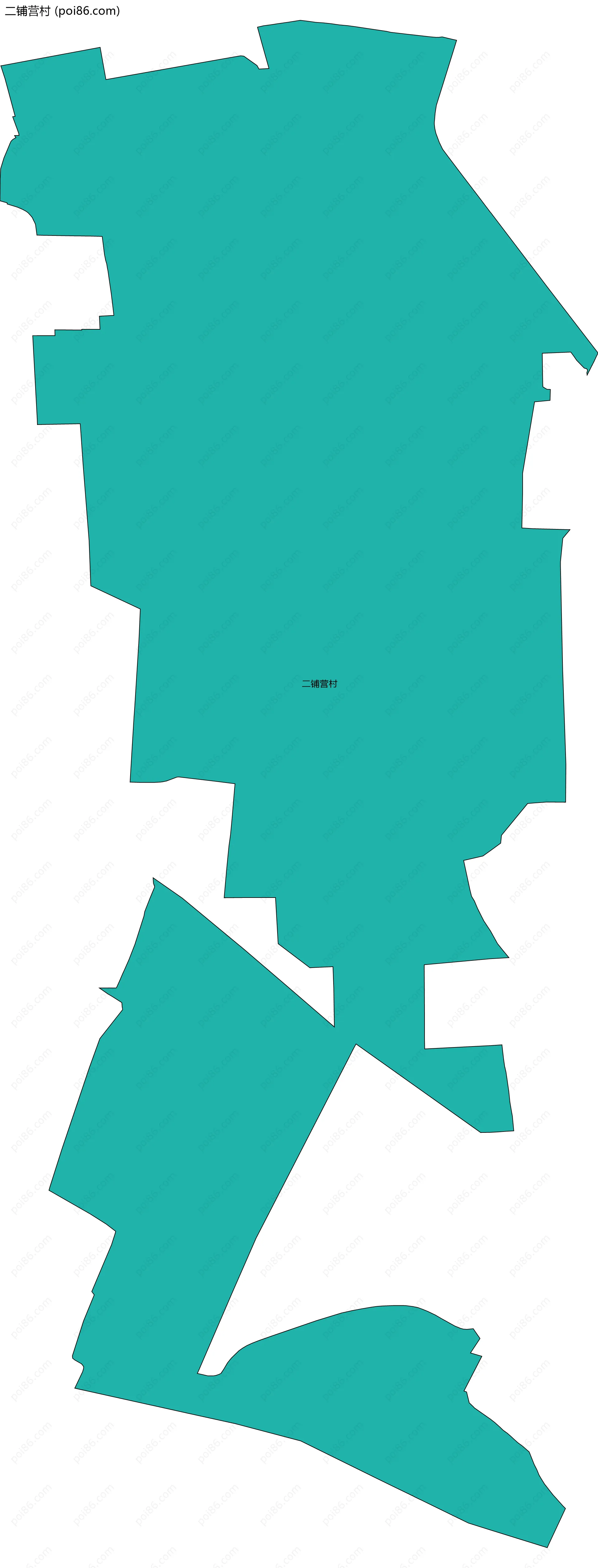 二铺营村边界地图