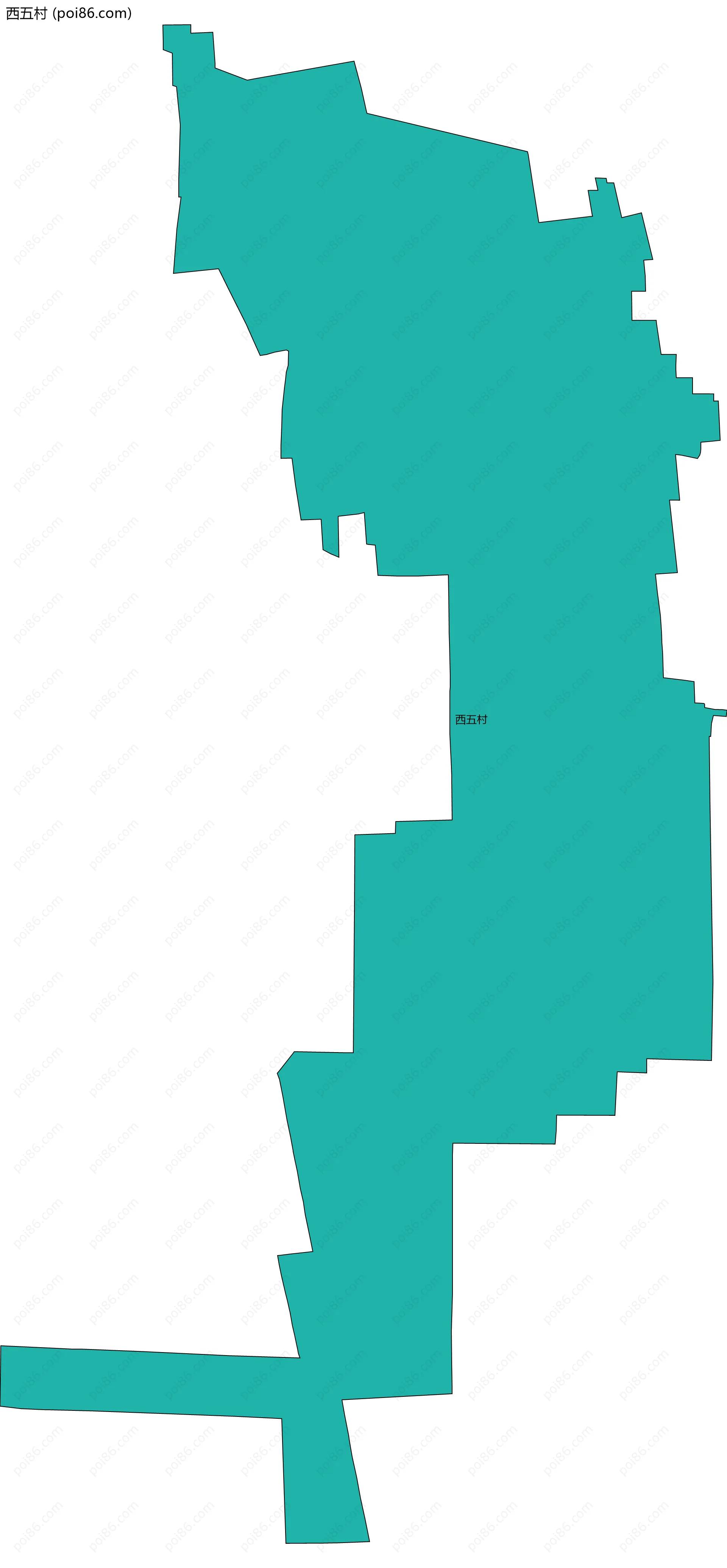 西五村边界地图
