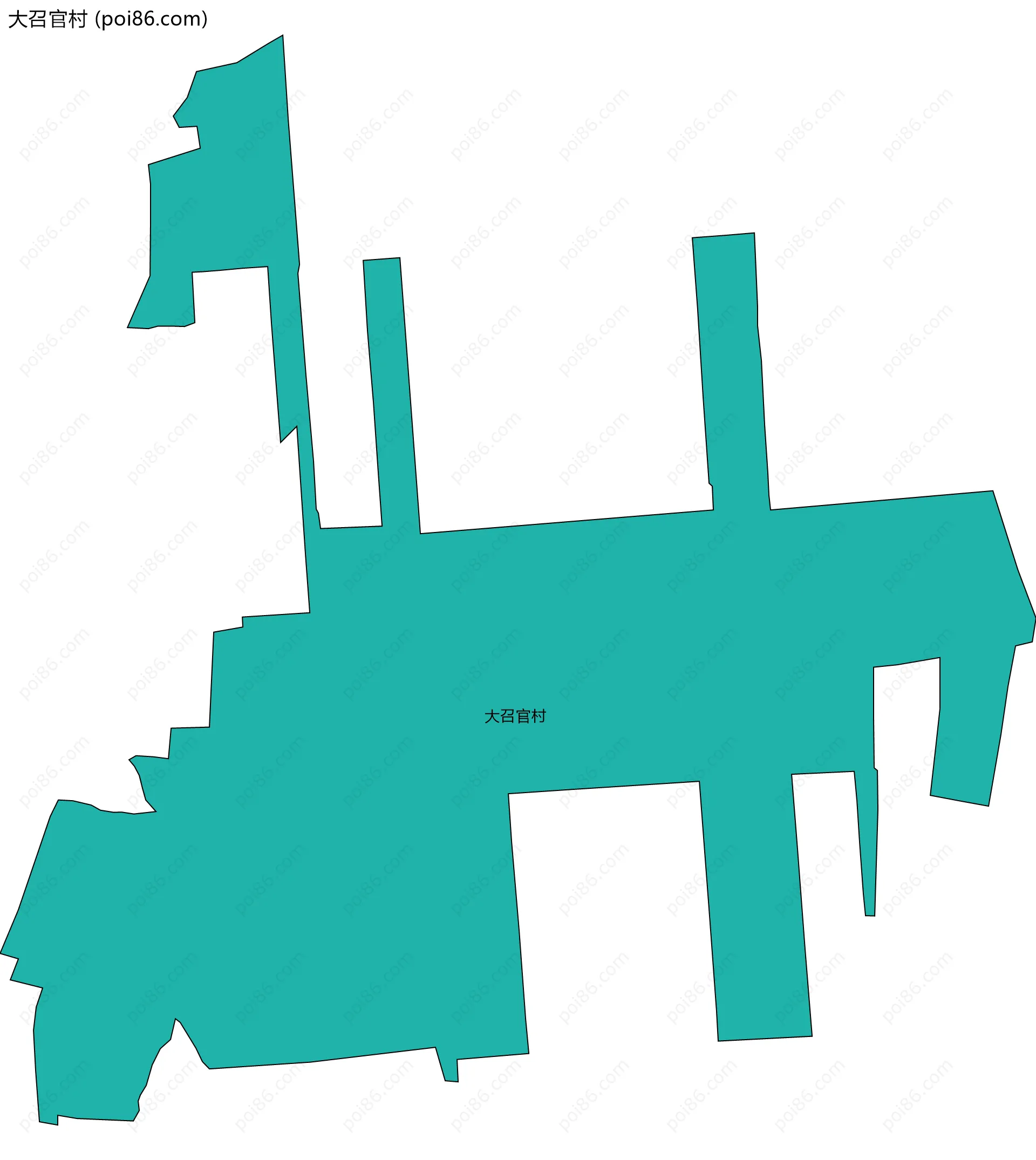 大召官村边界地图