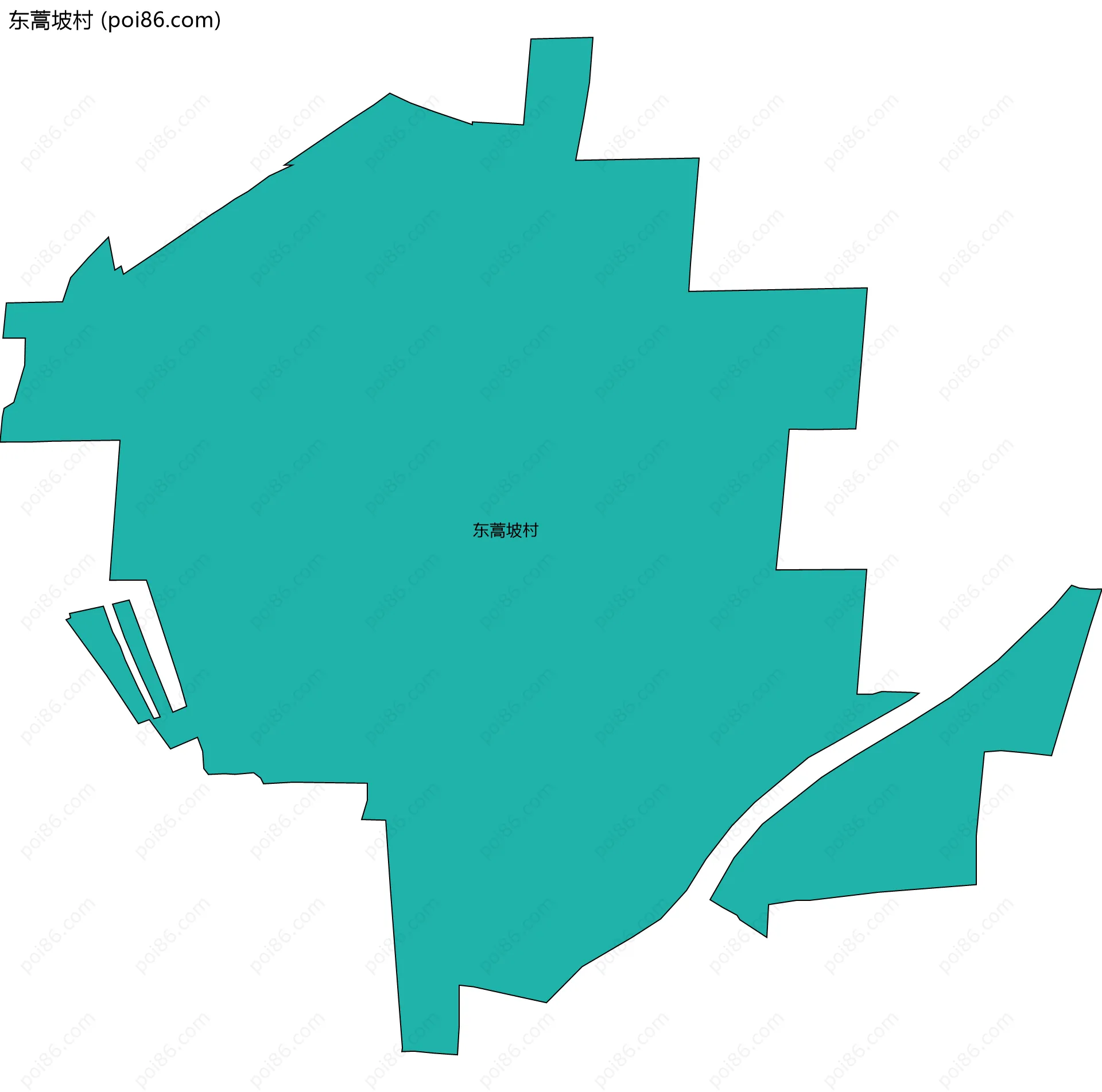 东蒿坡村边界地图