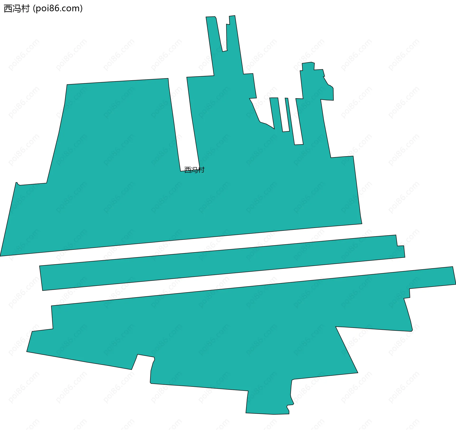 西冯村边界地图