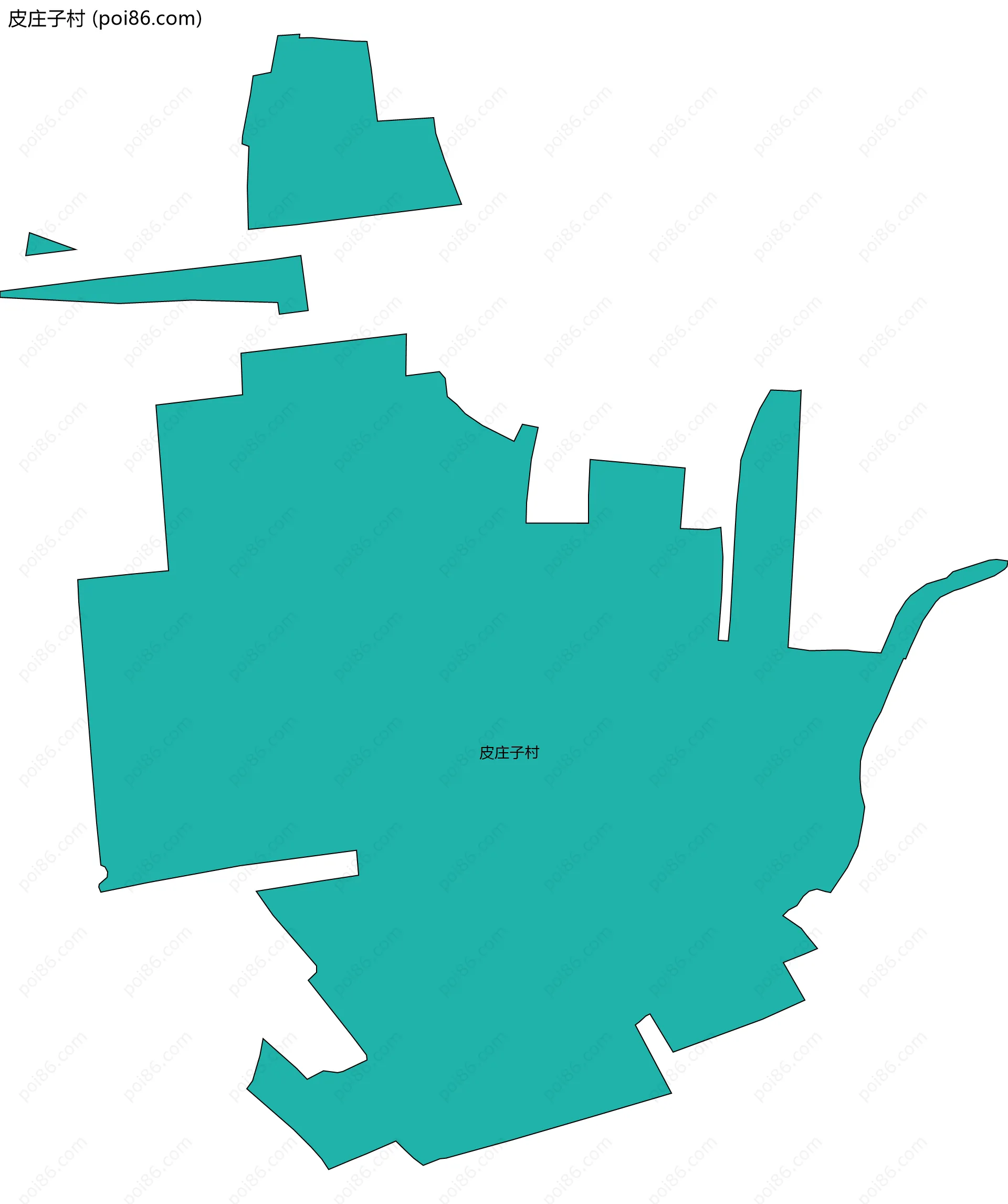 皮庄子村边界地图