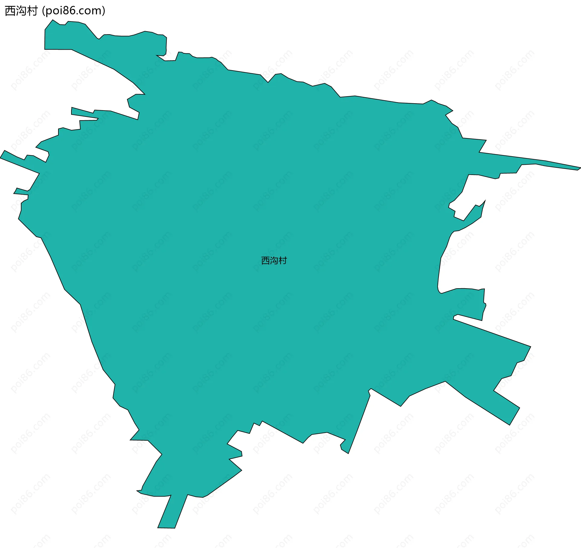 西沟村边界地图