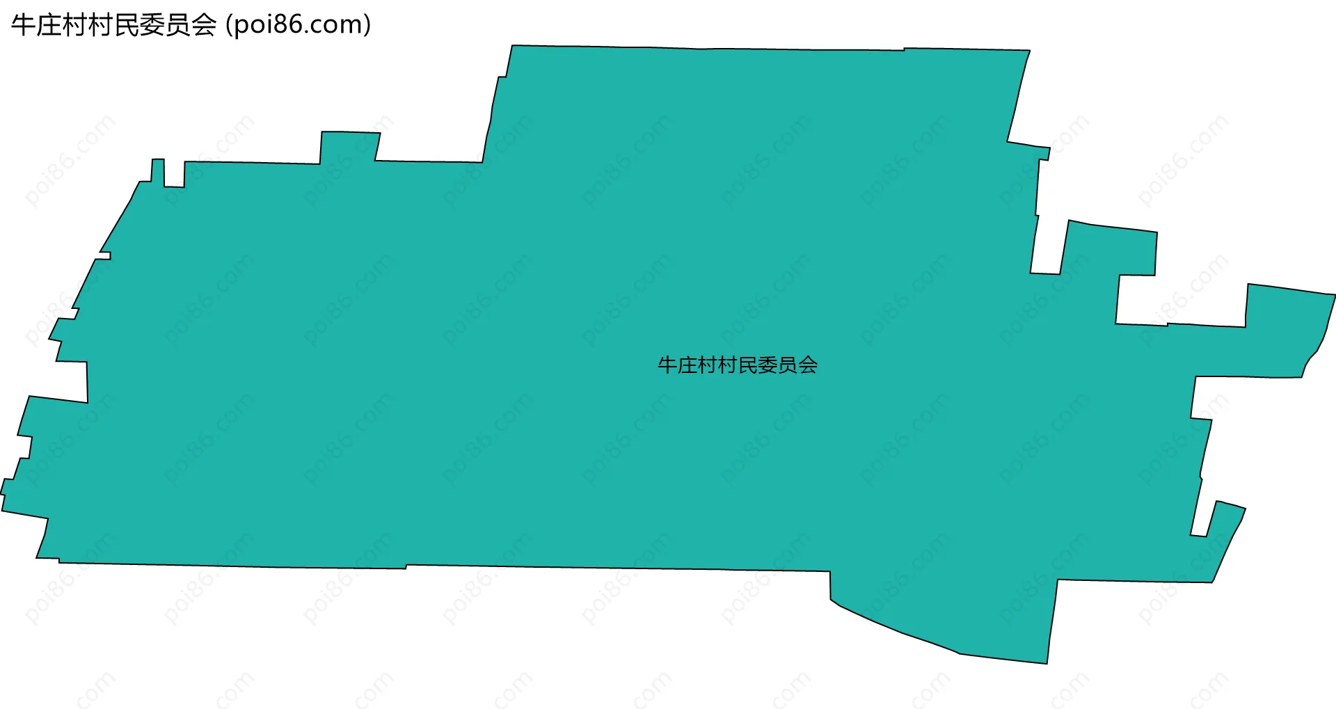 牛庄村村民委员会边界地图