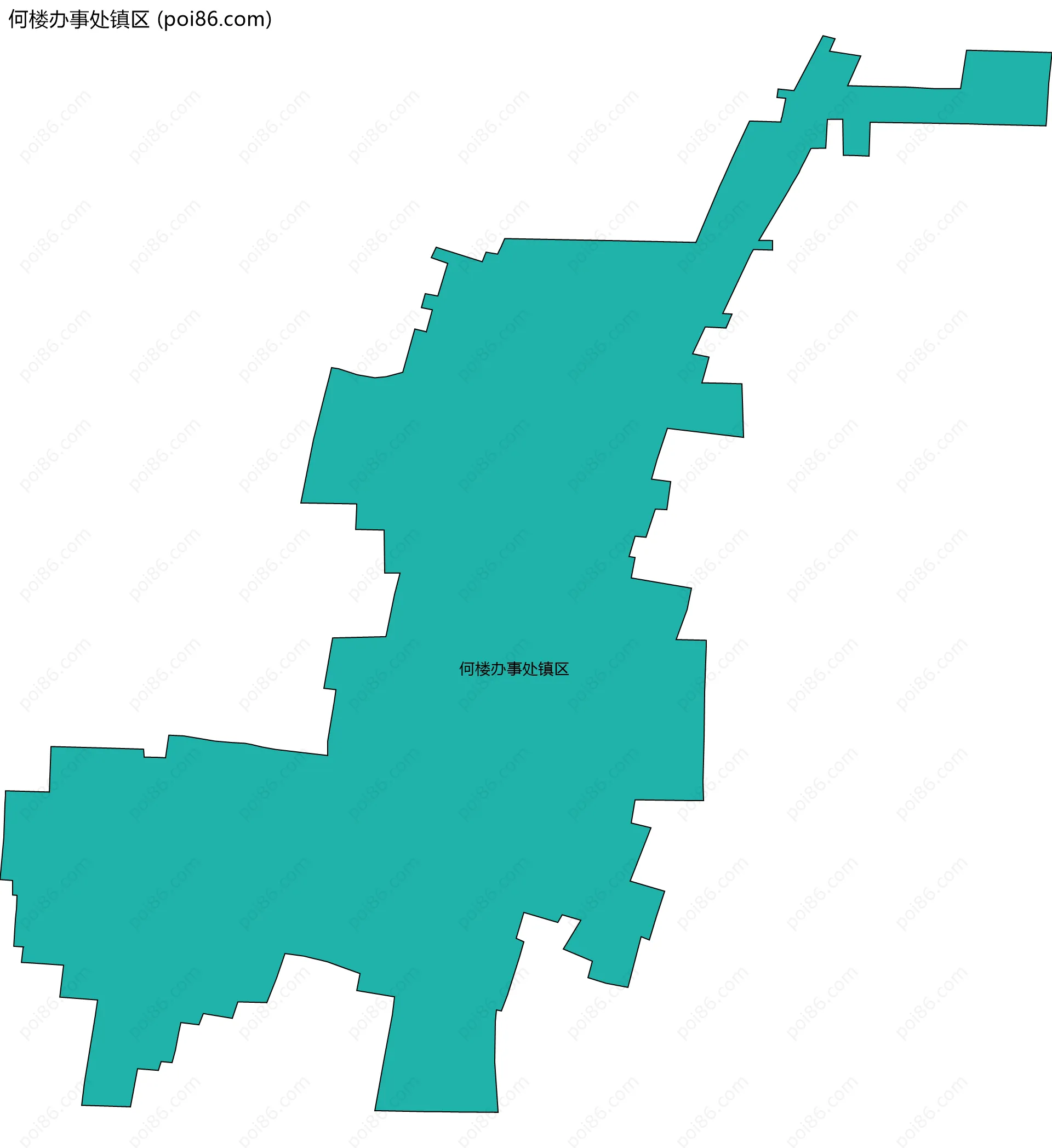 何楼办事处镇区边界地图
