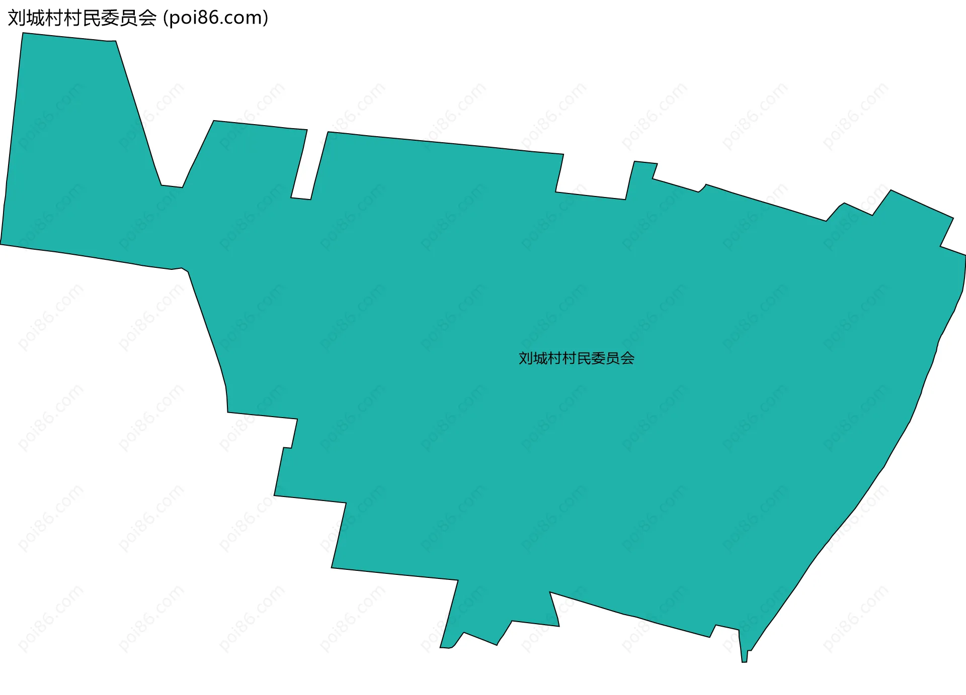 刘城村村民委员会边界地图