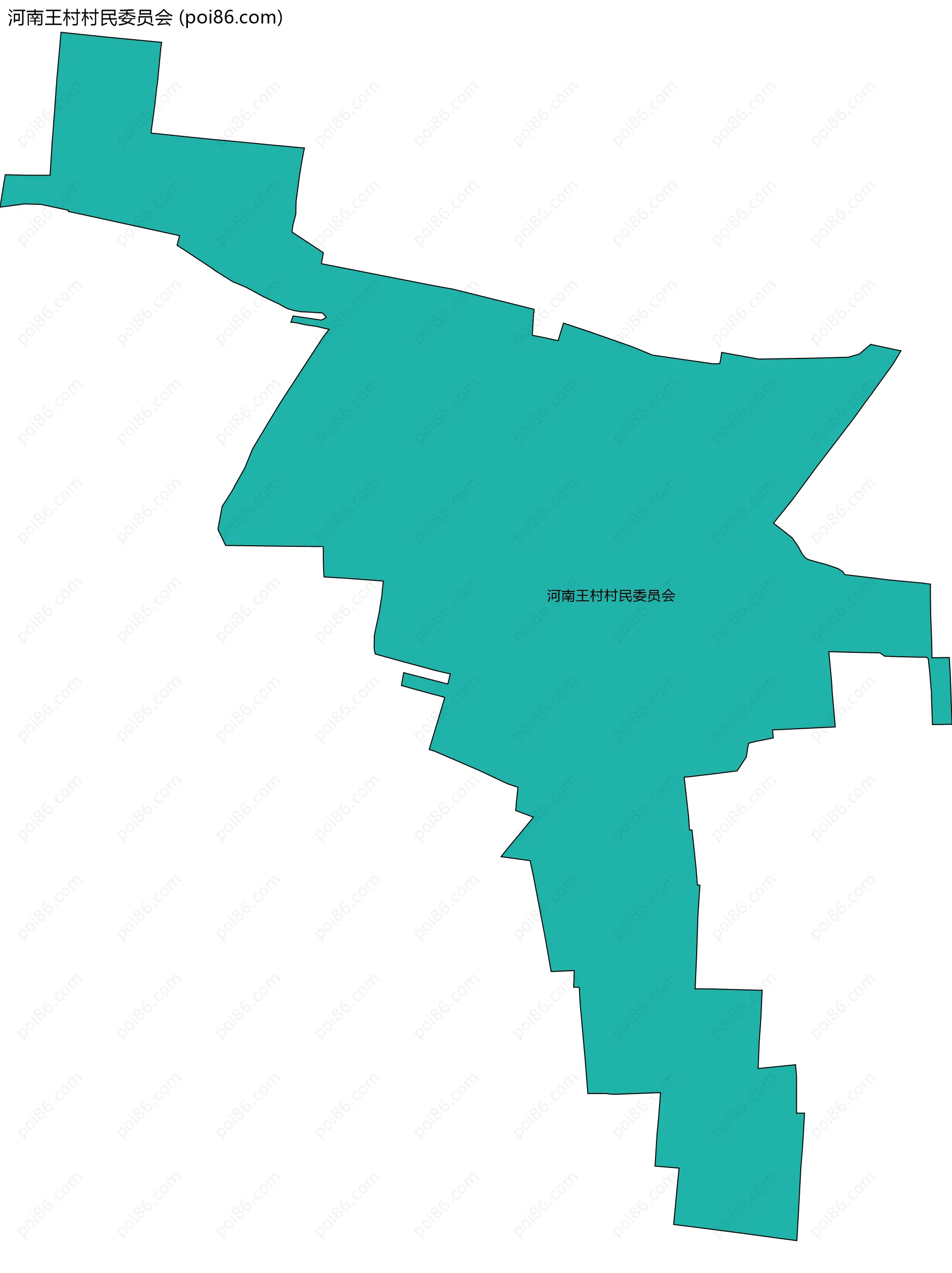 河南王村村民委员会边界地图