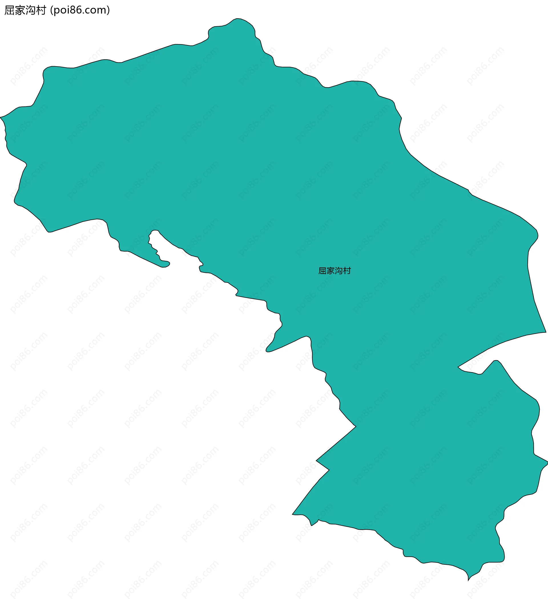 屈家沟村边界地图