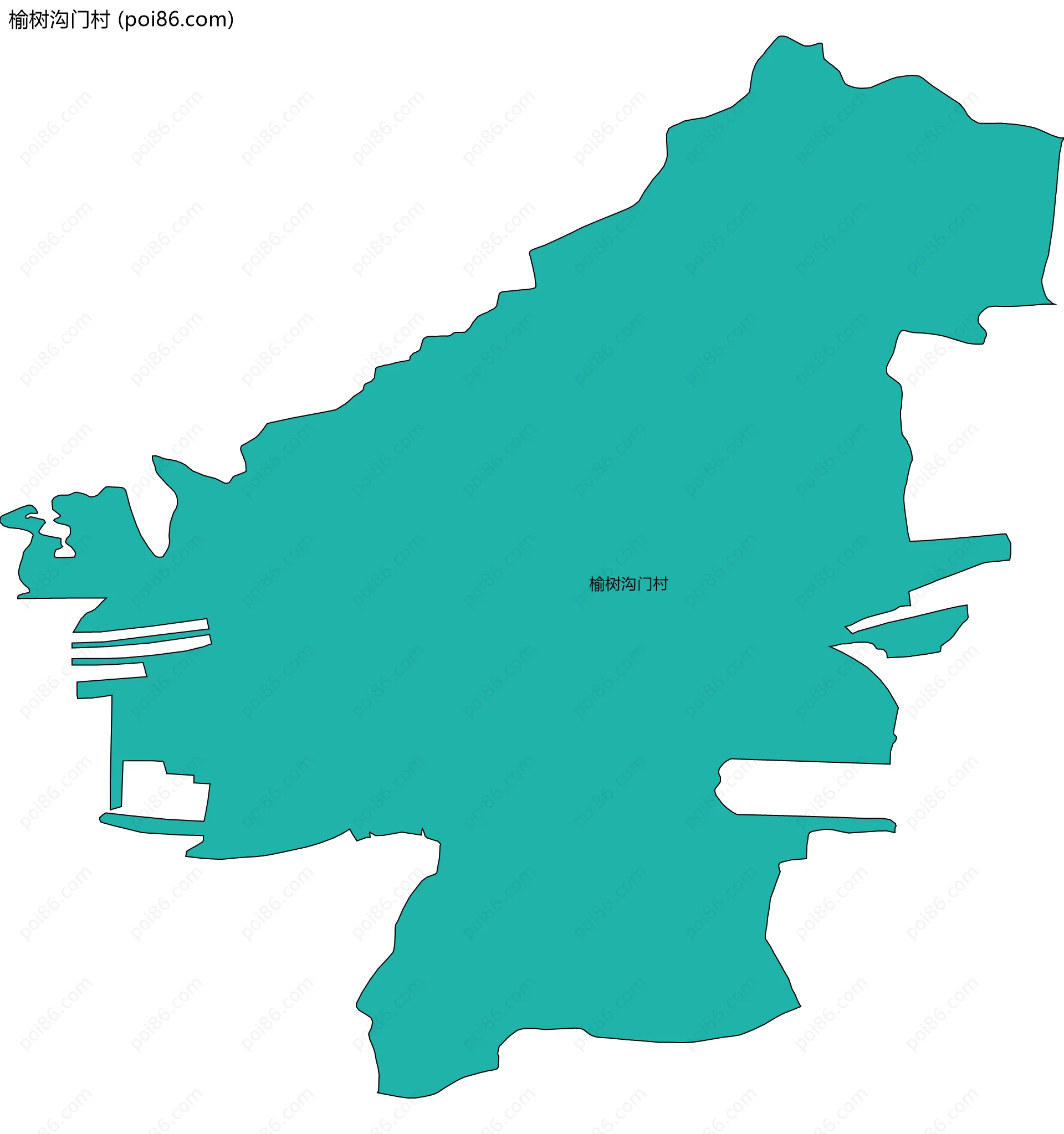 榆树沟门村边界地图