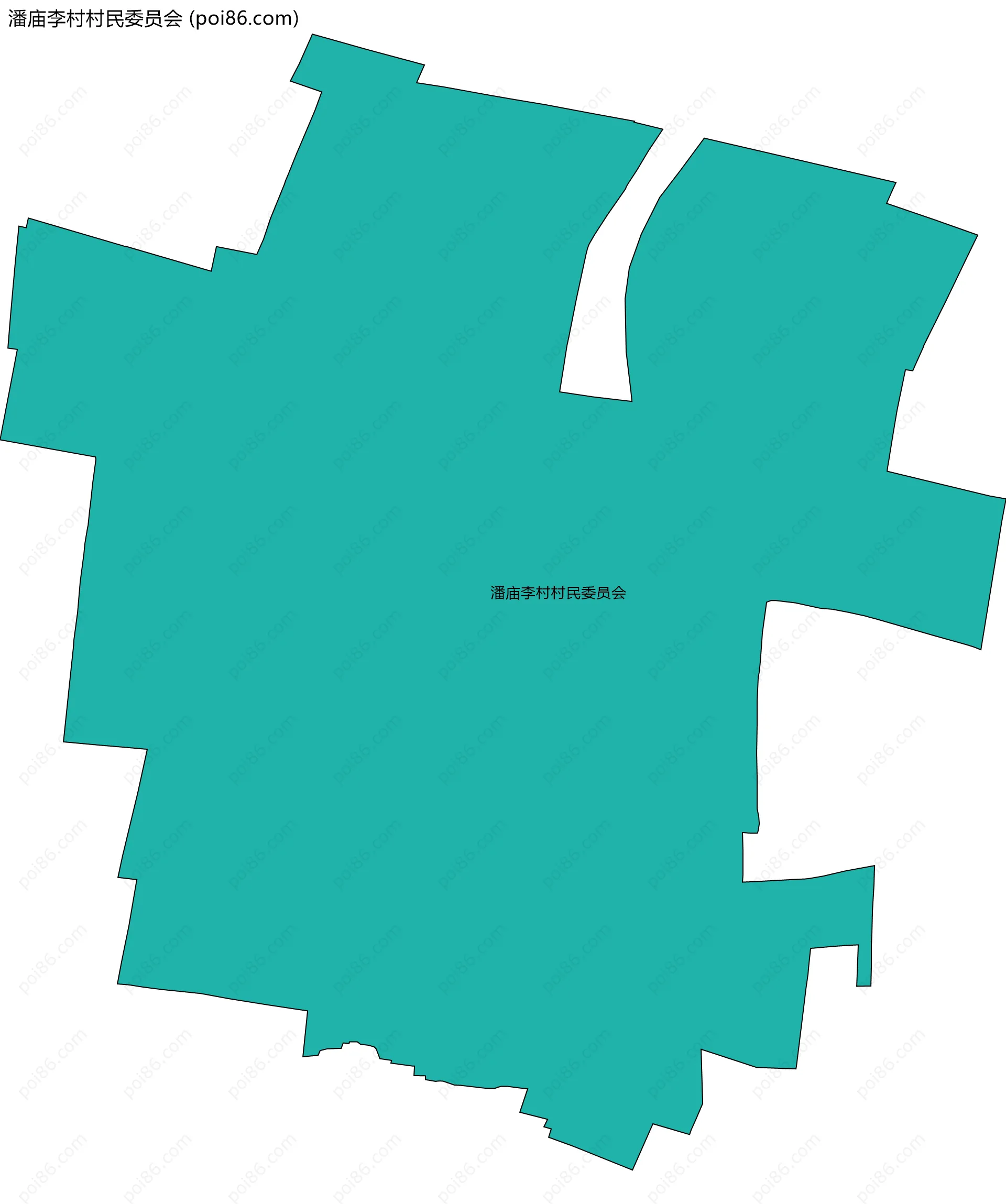 潘庙李村村民委员会边界地图