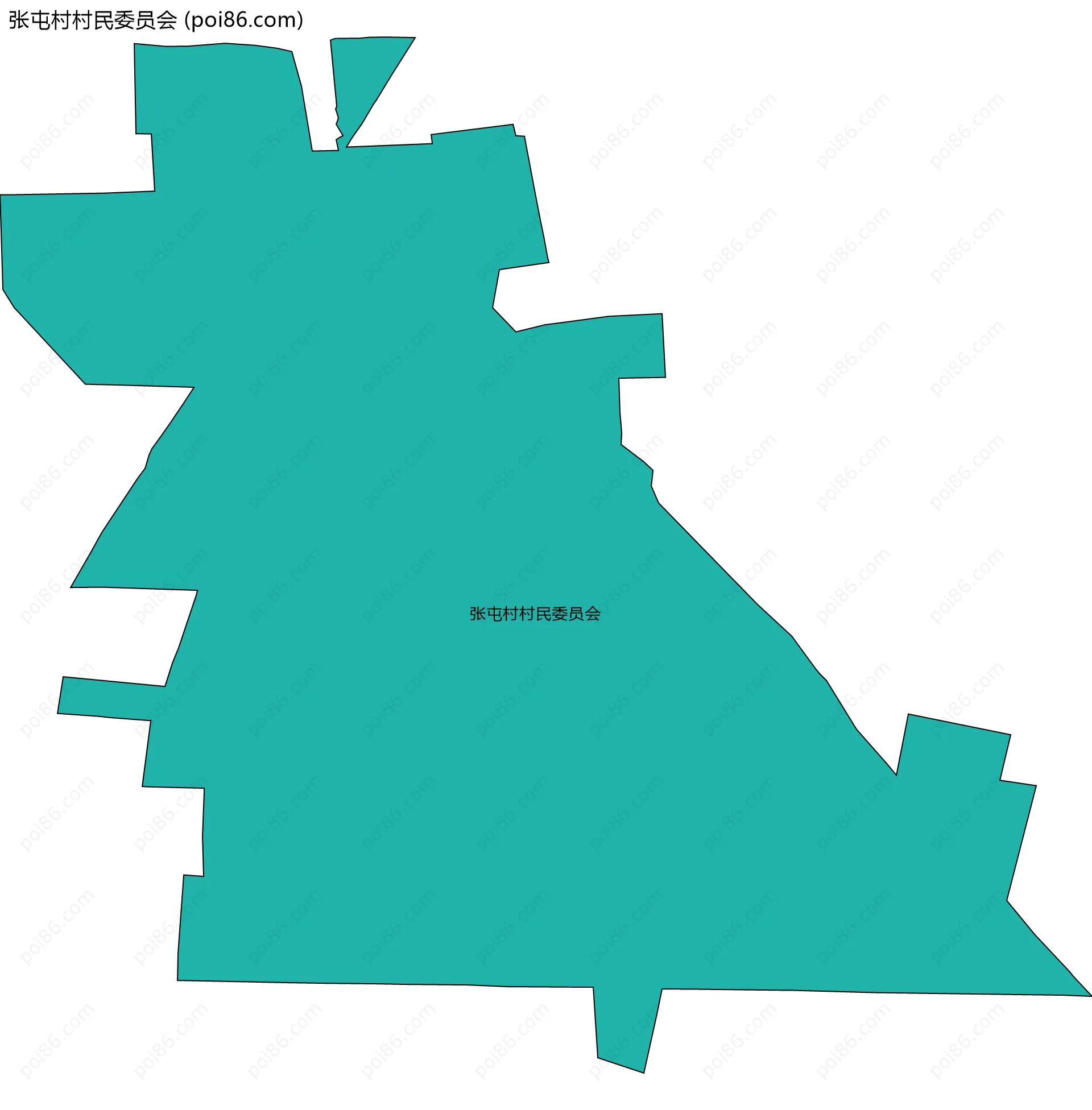 张屯村村民委员会边界地图