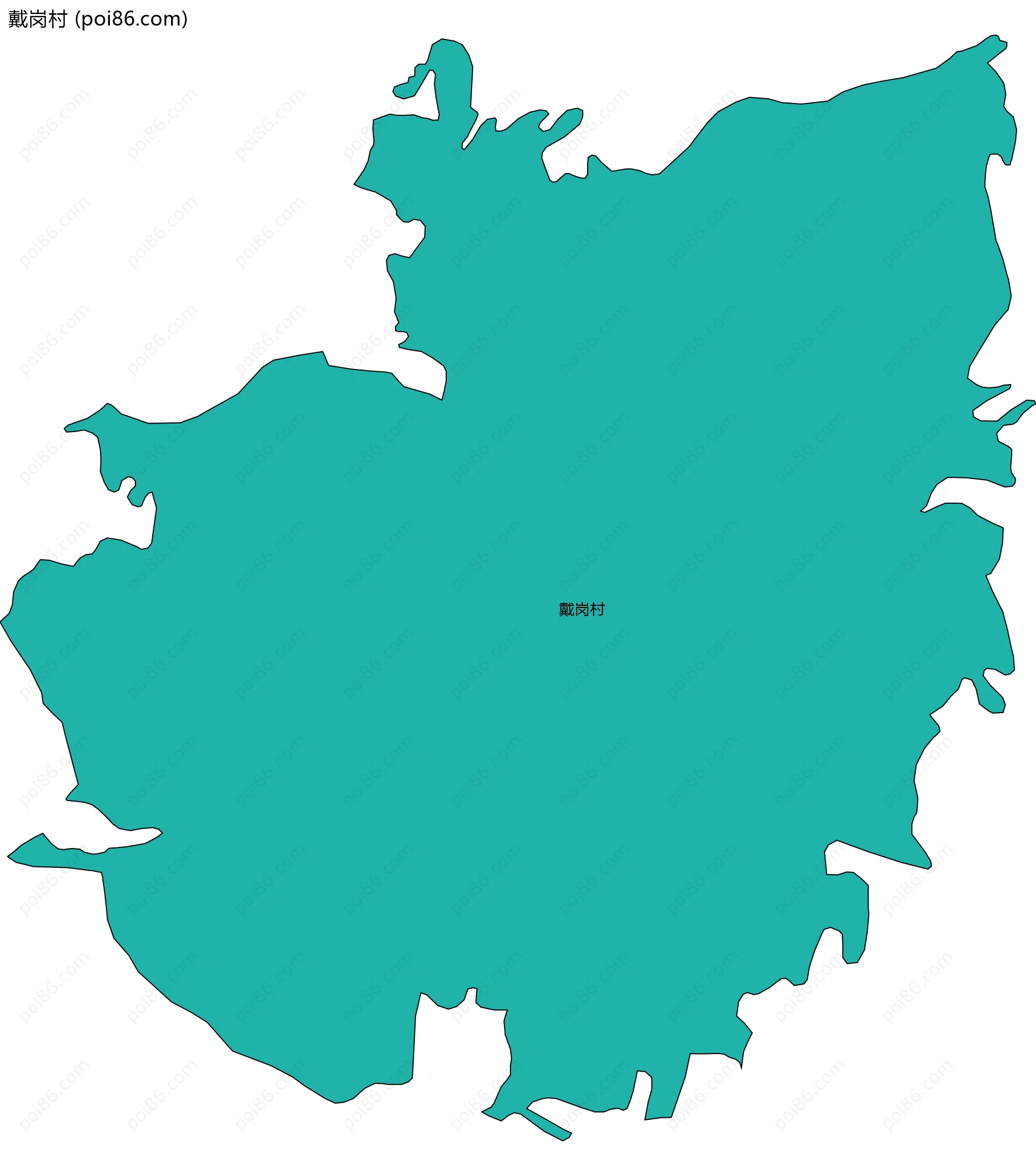 戴岗村边界地图