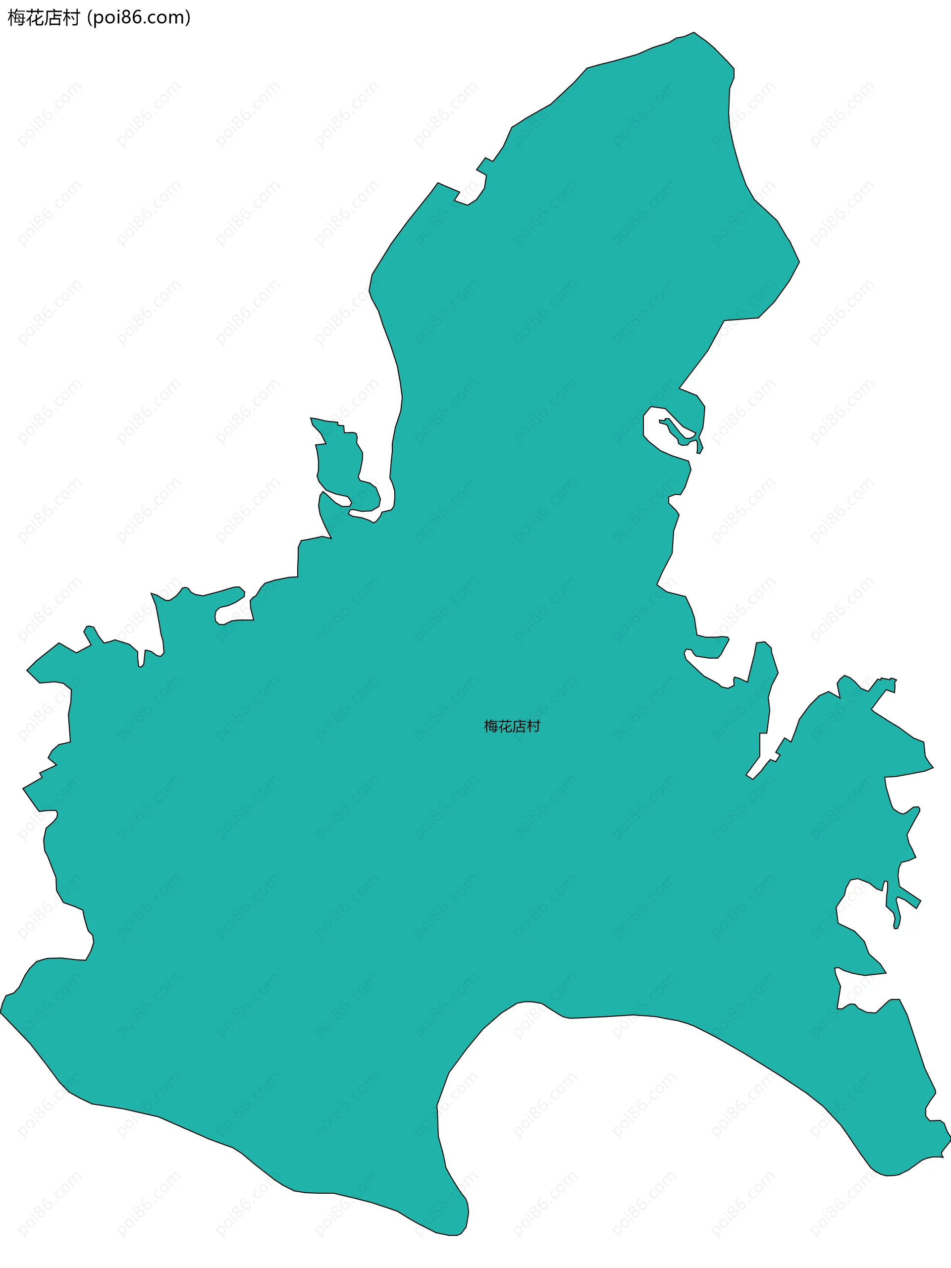 梅花店村边界地图