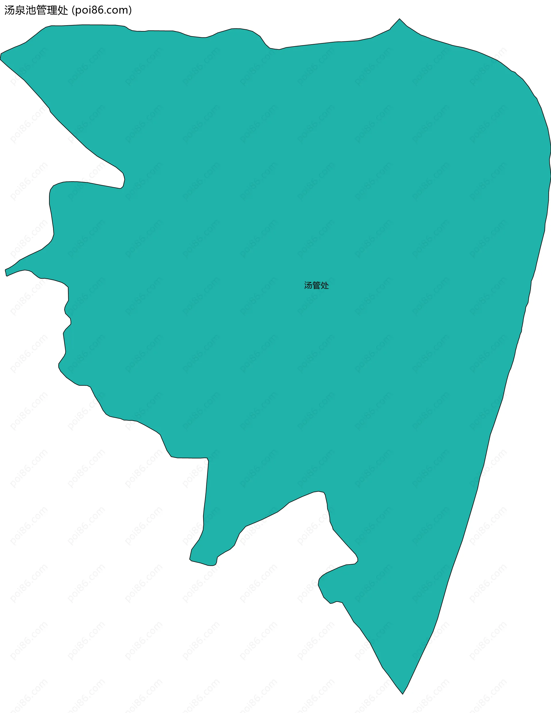 汤泉池管理处边界地图(五级行政区划)