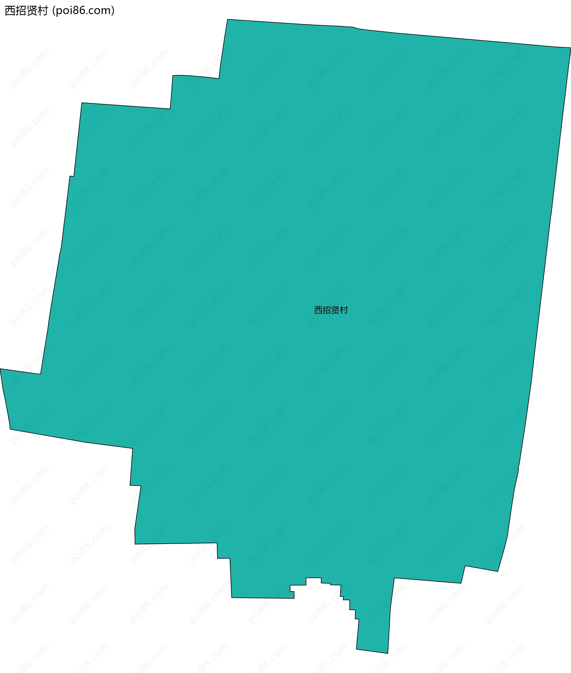 西招贤村边界地图