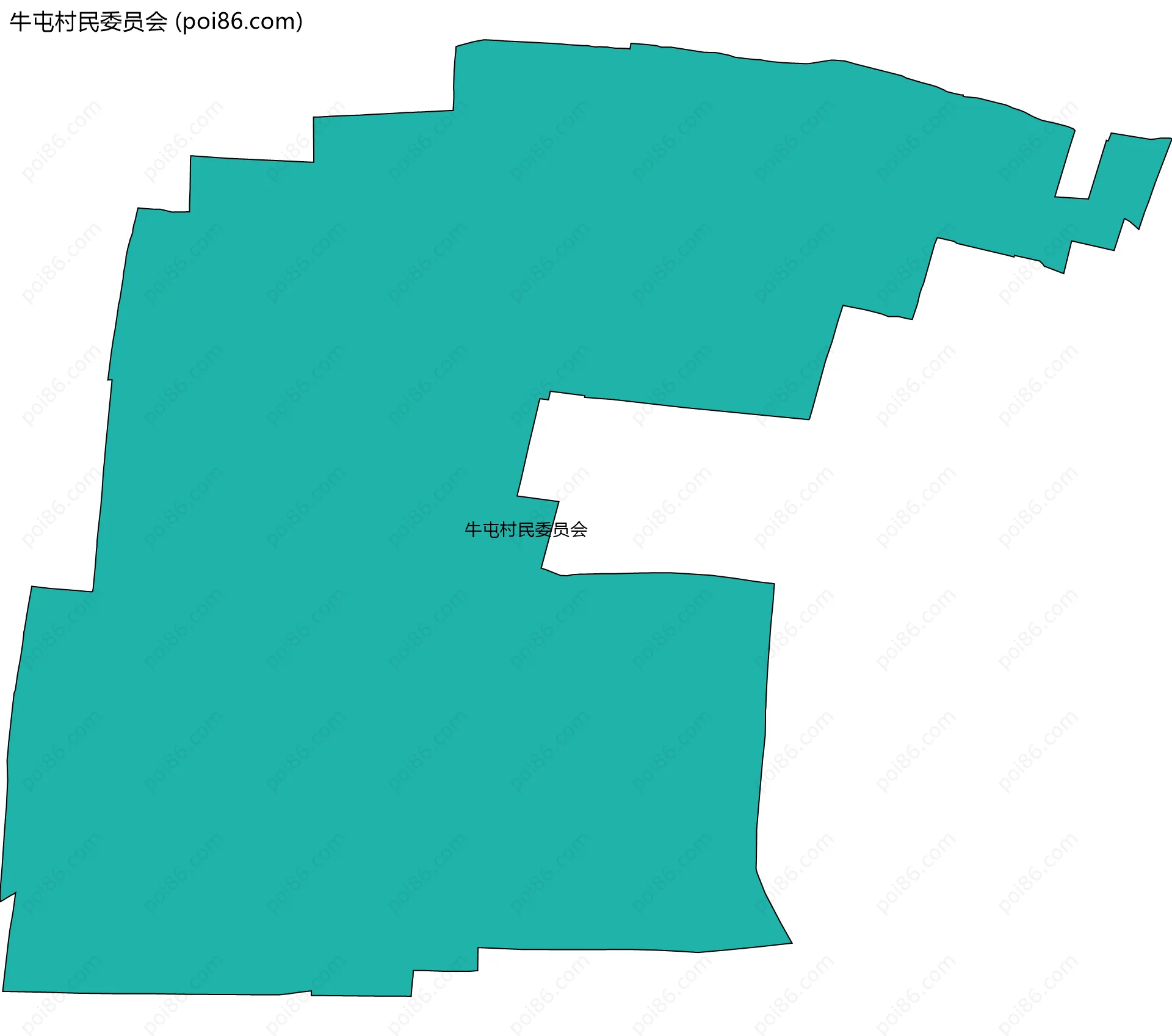 牛屯村民委员会边界地图