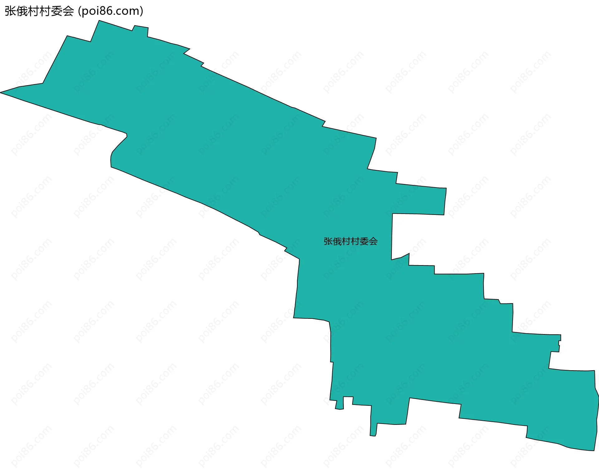 张俄村村委会边界地图