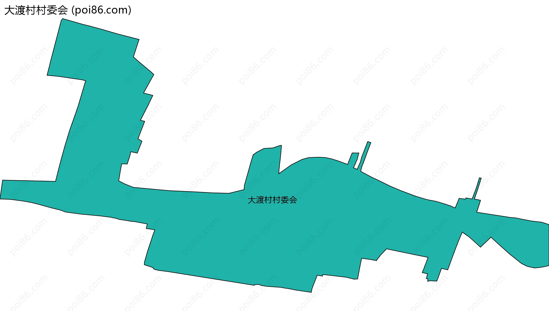 大渡村村委会边界地图