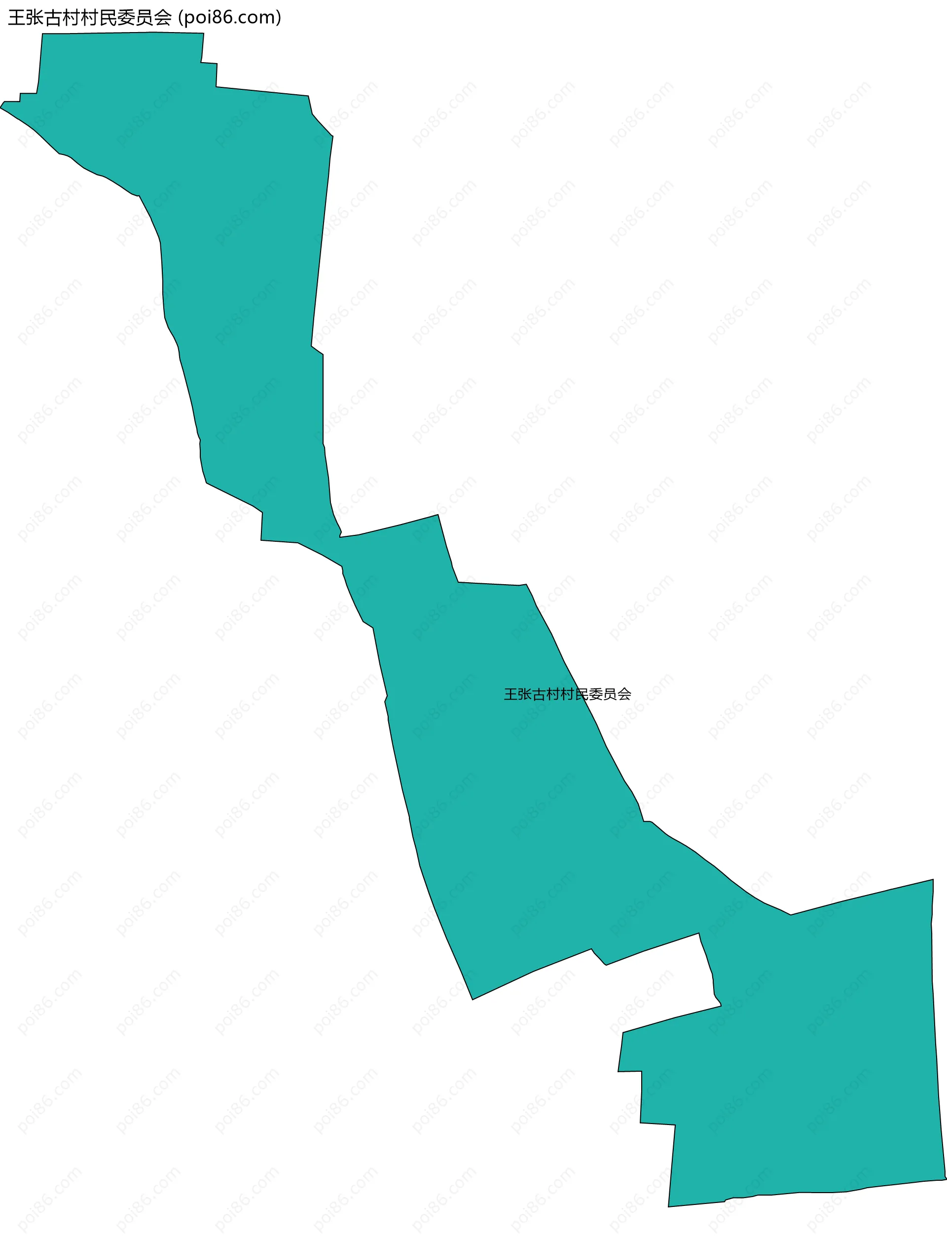 王张古村村民委员会边界地图