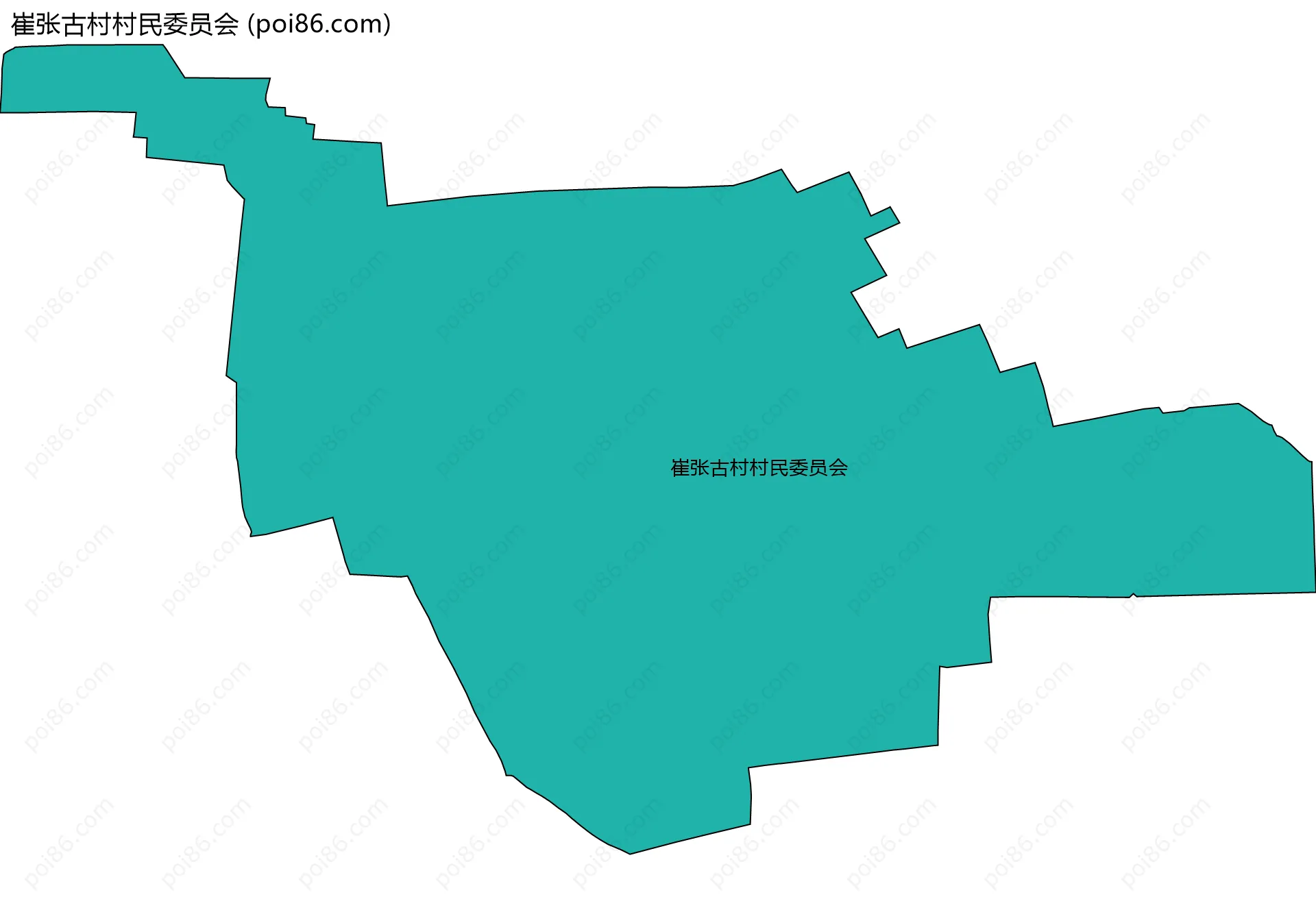 崔张古村村民委员会边界地图