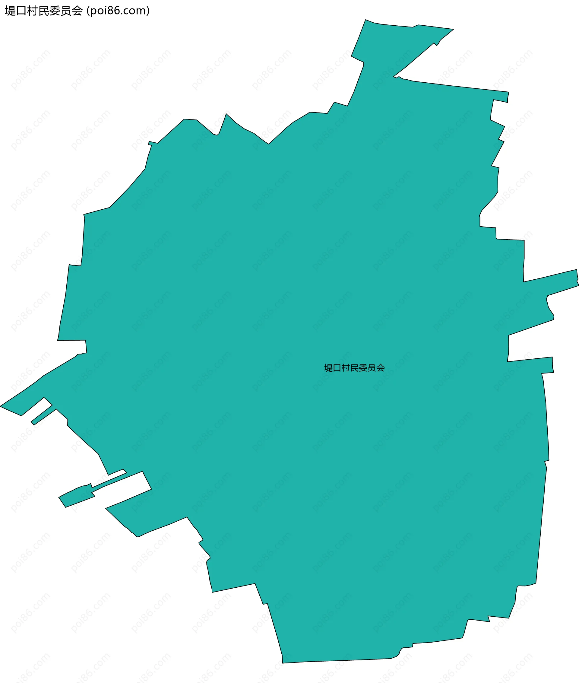 堤口村民委员会边界地图