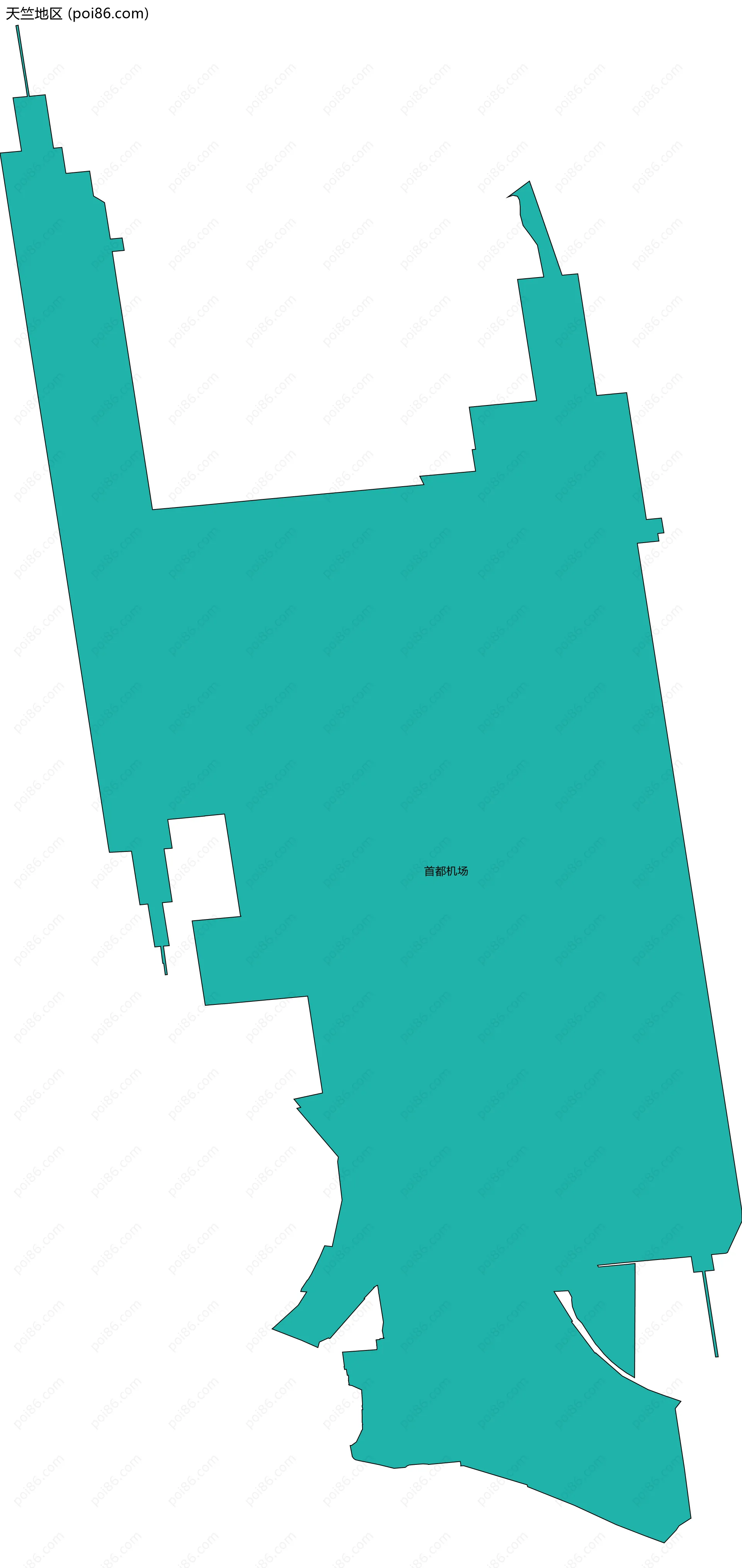 天竺地区边界地图(五级行政区划)