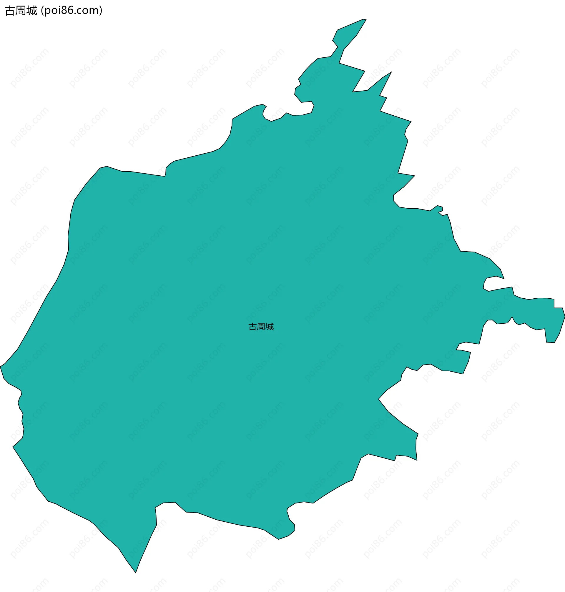古周城边界地图