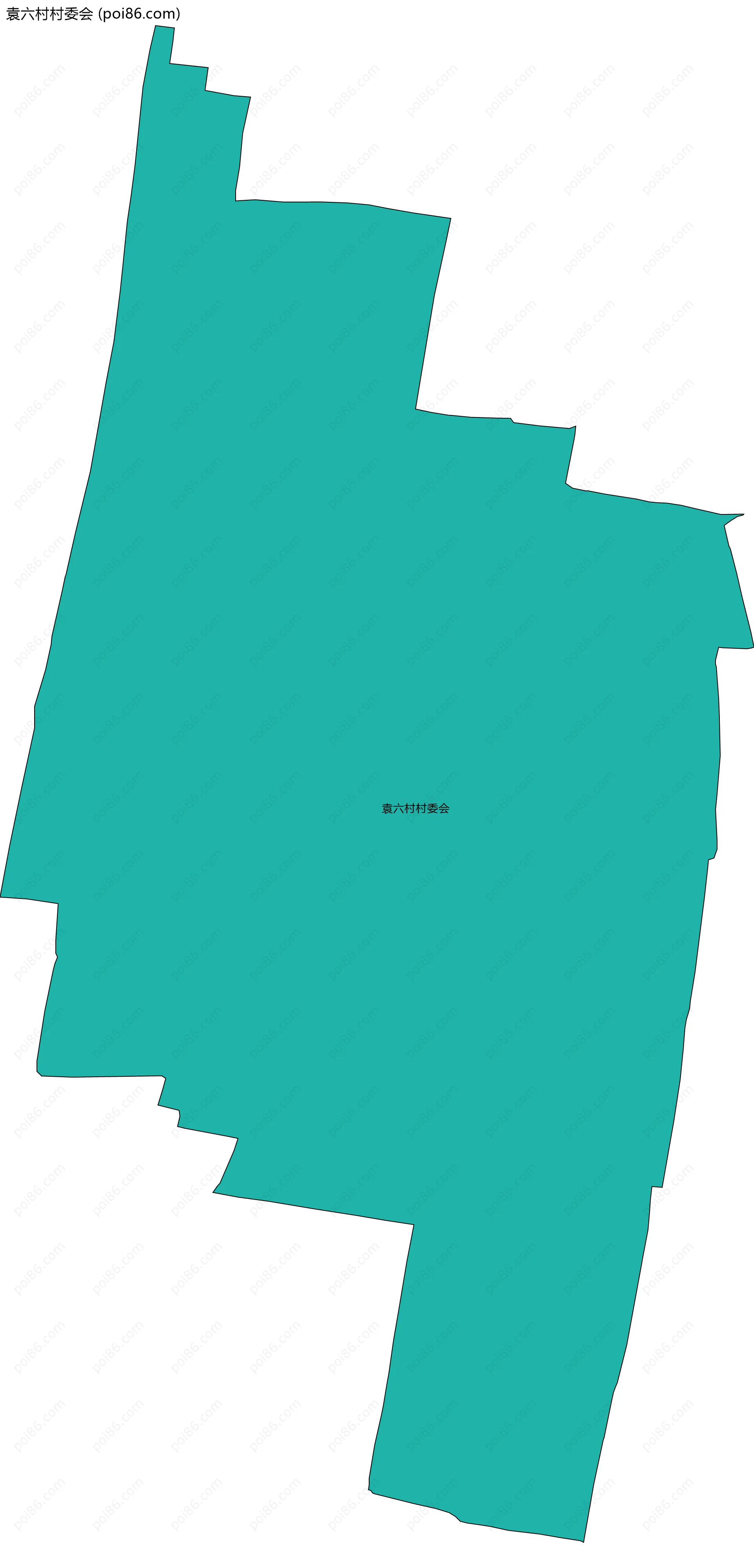 袁六村村委会边界地图