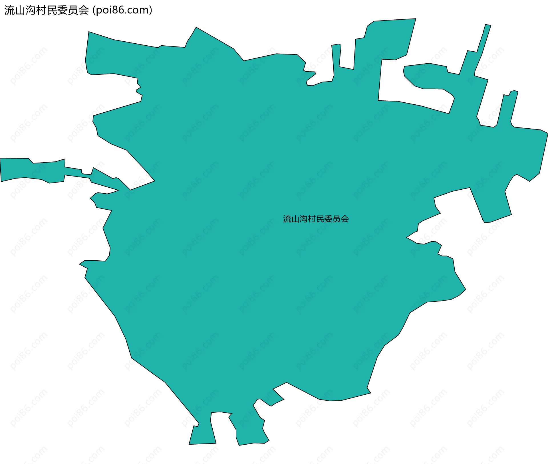 流山沟村民委员会边界地图