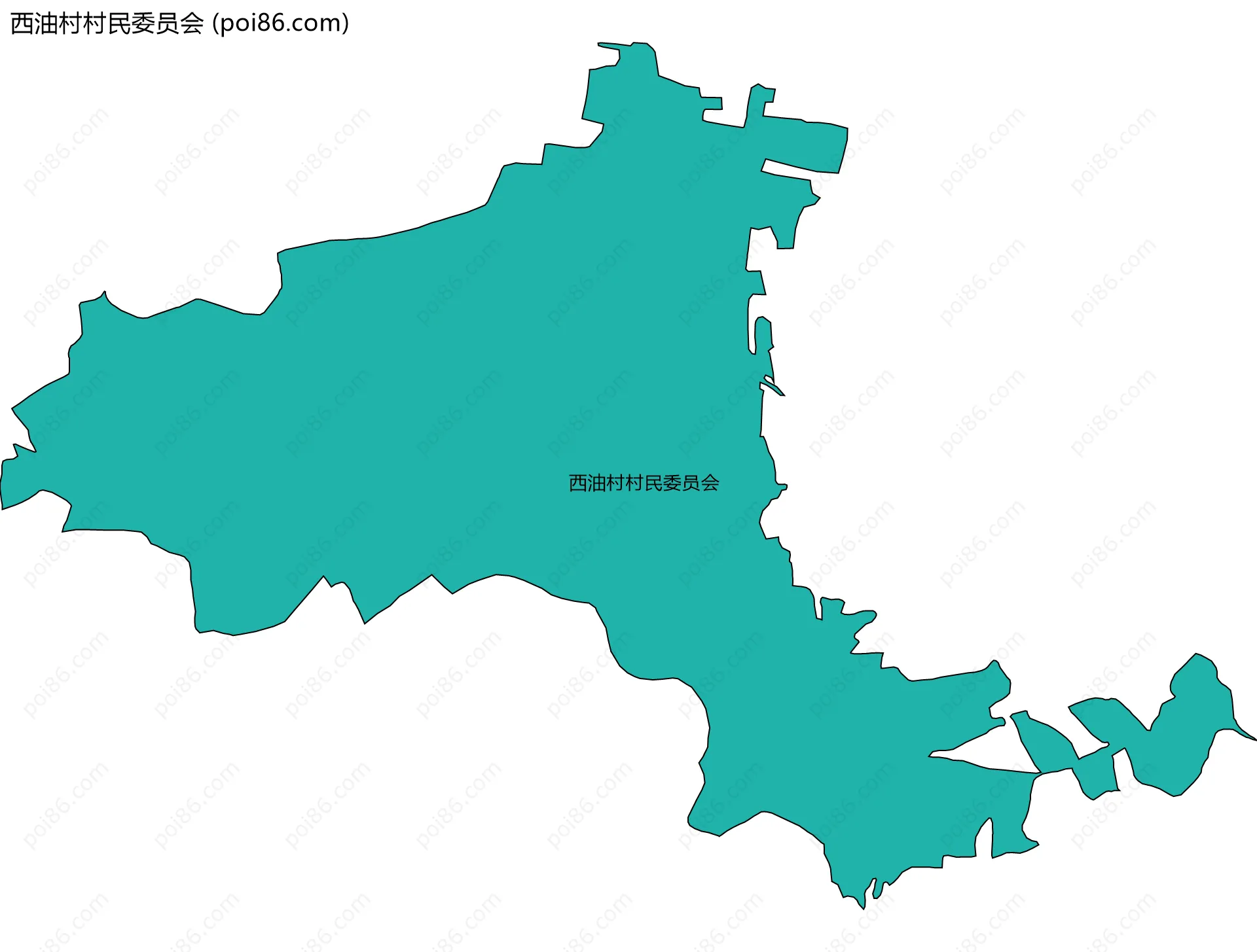西油村村民委员会边界地图