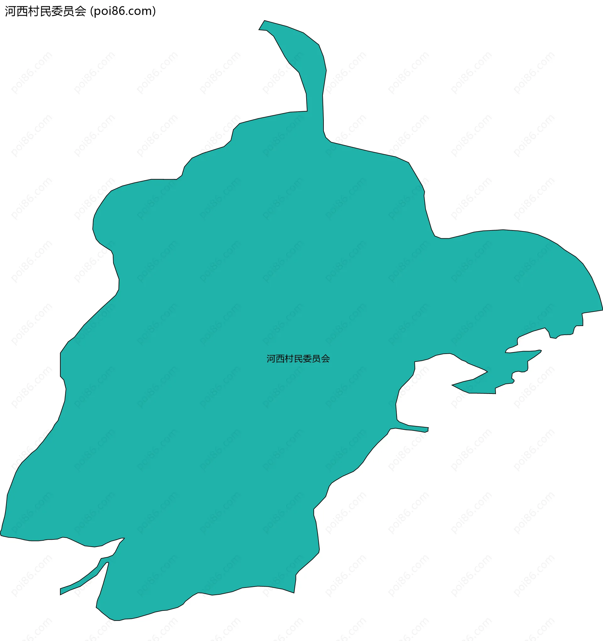 河西村民委员会边界地图