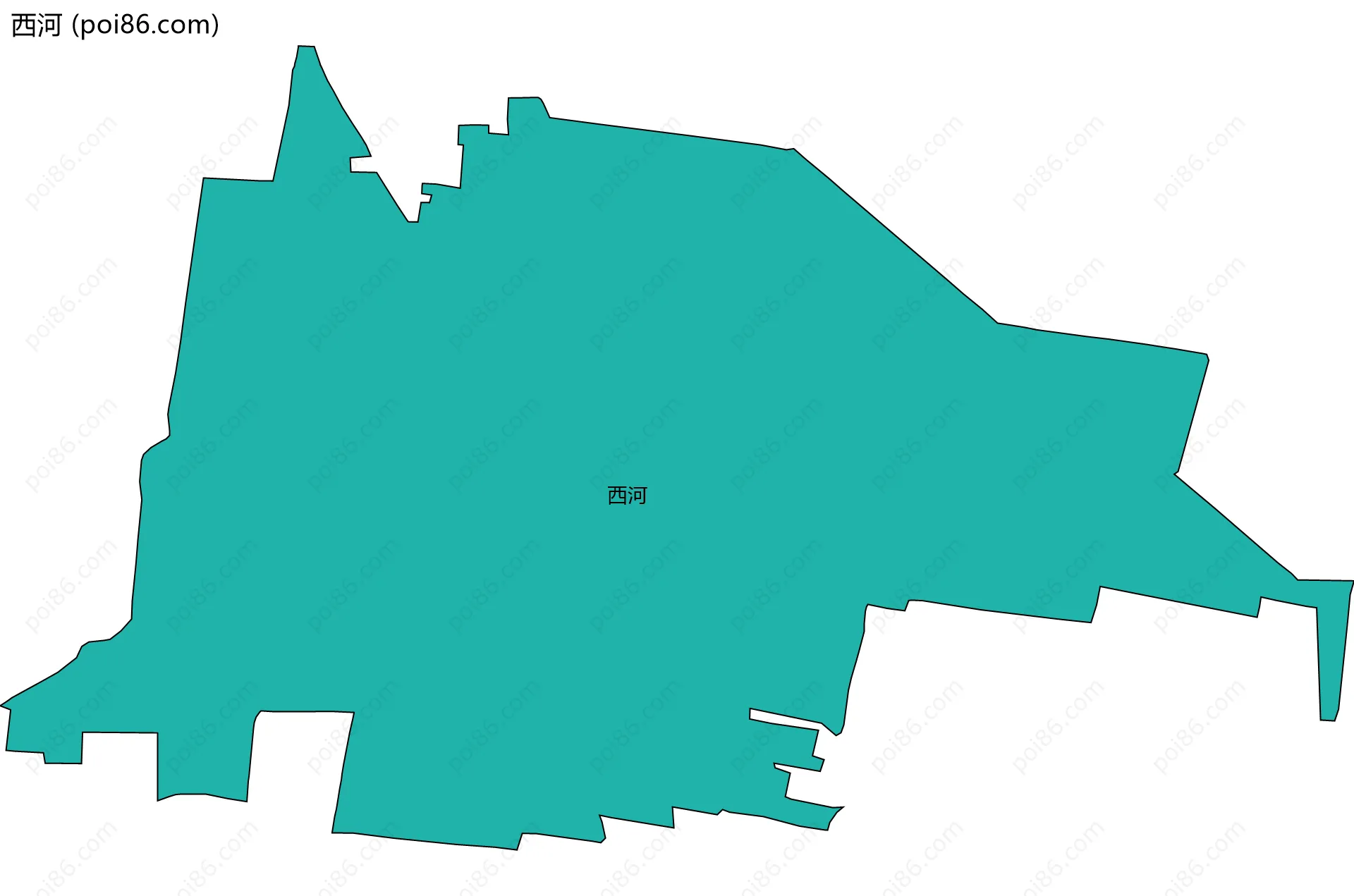 西河边界地图