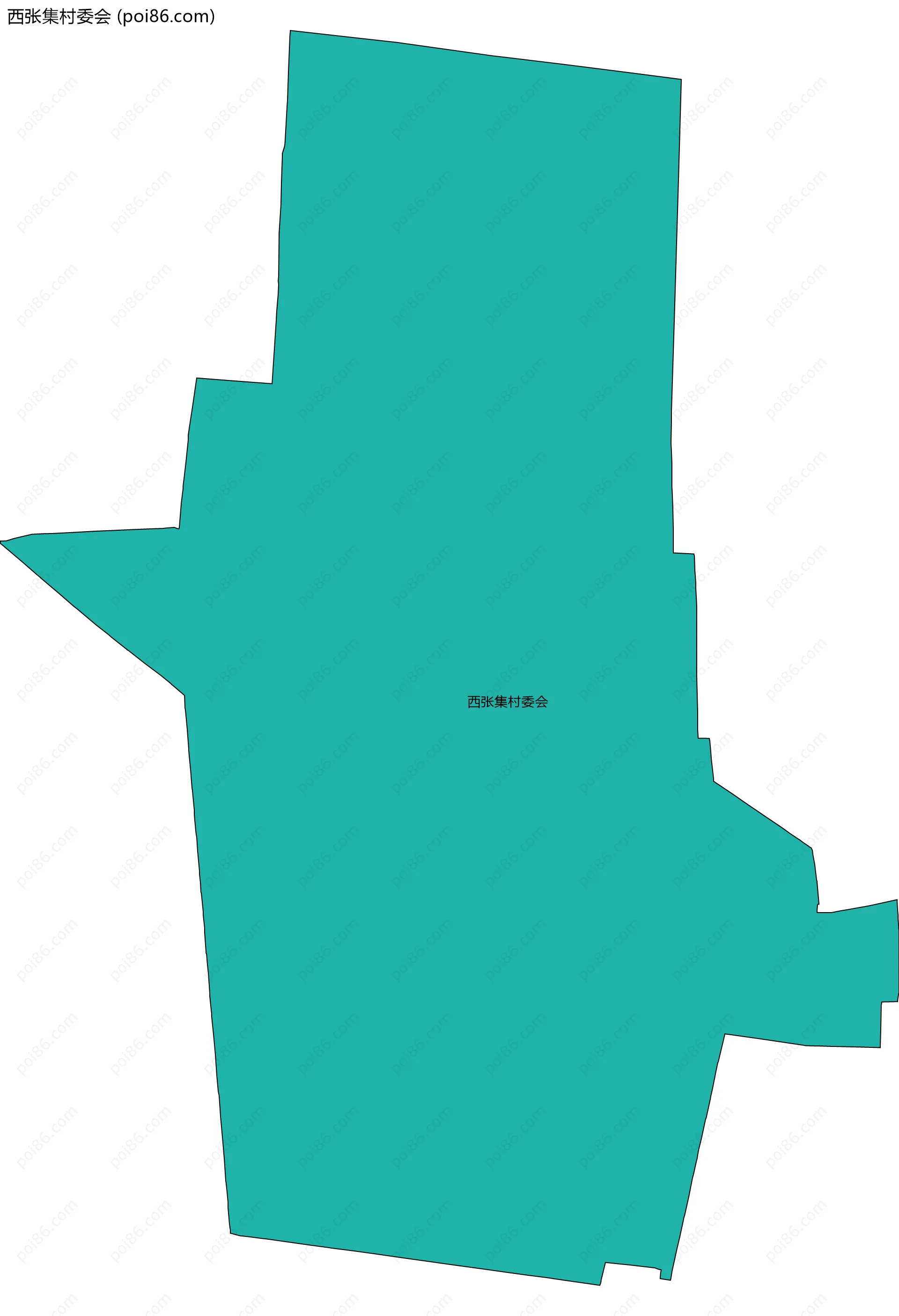 西张集村委会边界地图