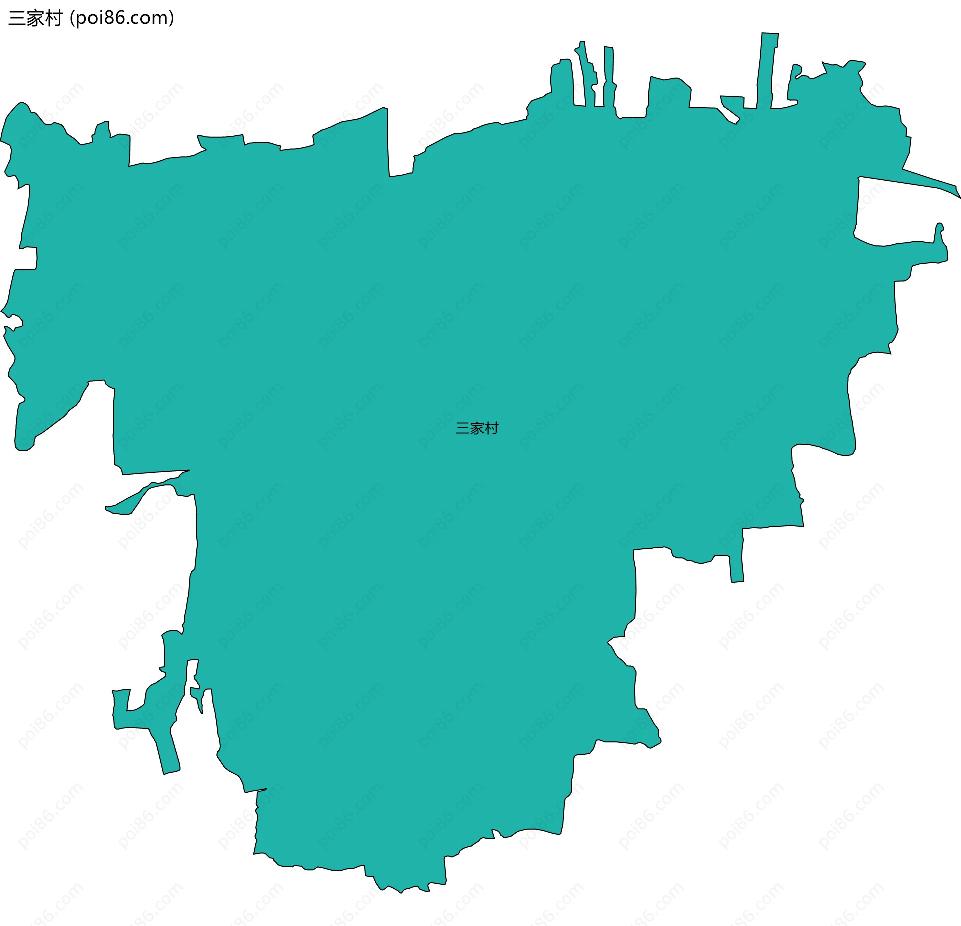 三家村边界地图