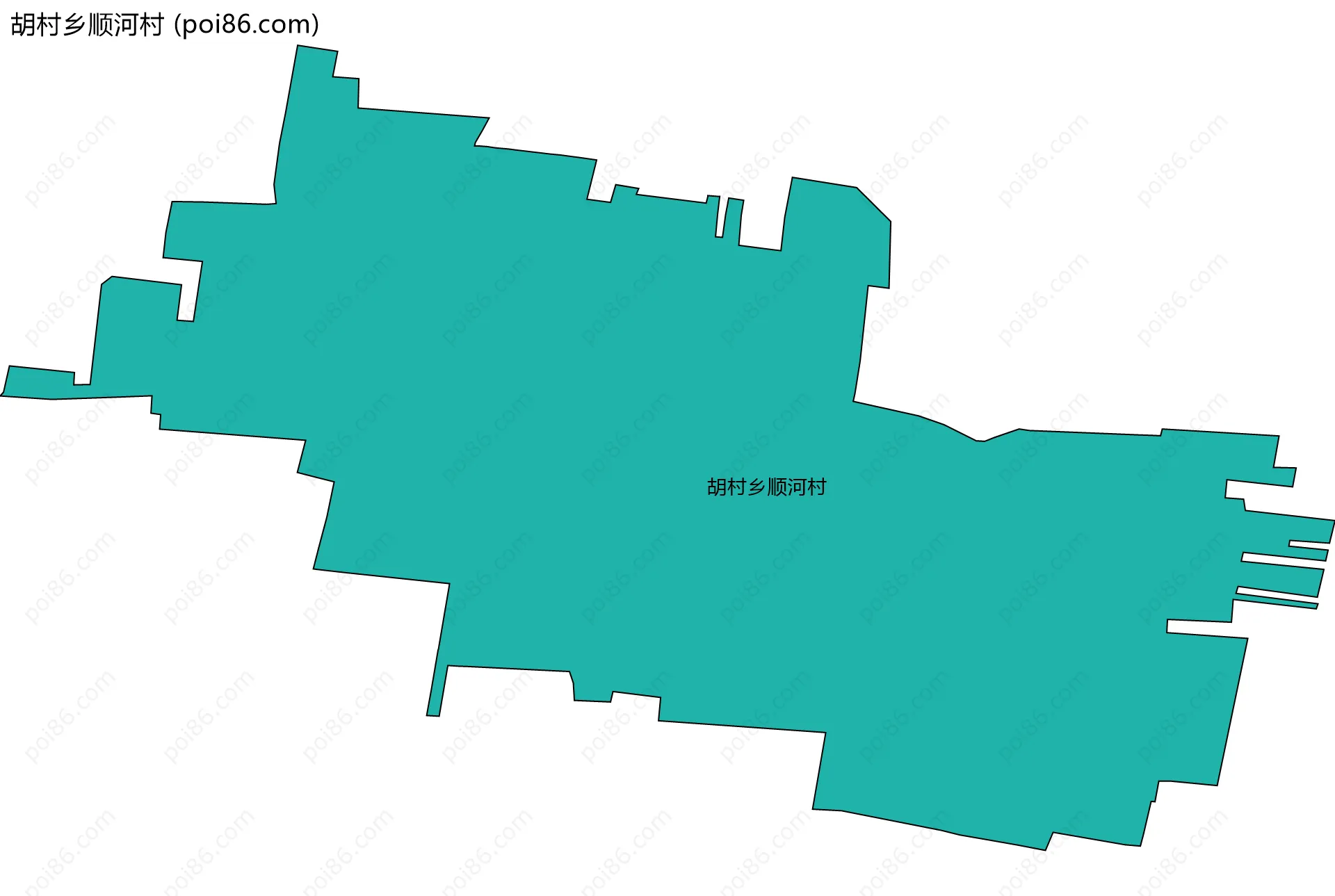 胡村乡顺河村边界地图