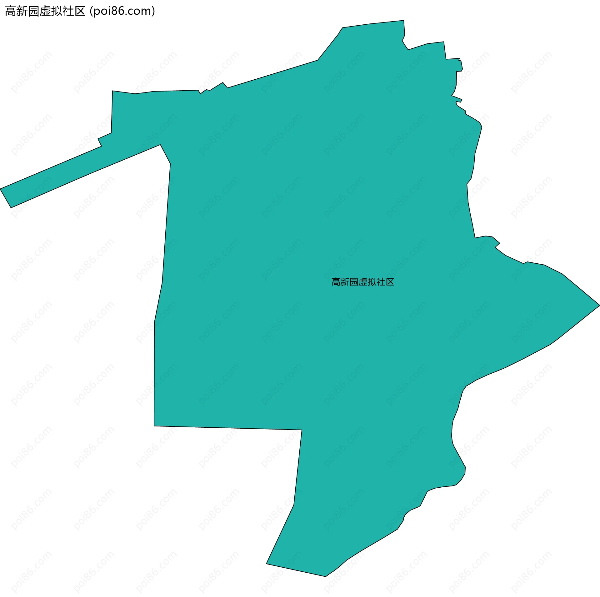 高新园虚拟社区边界地图