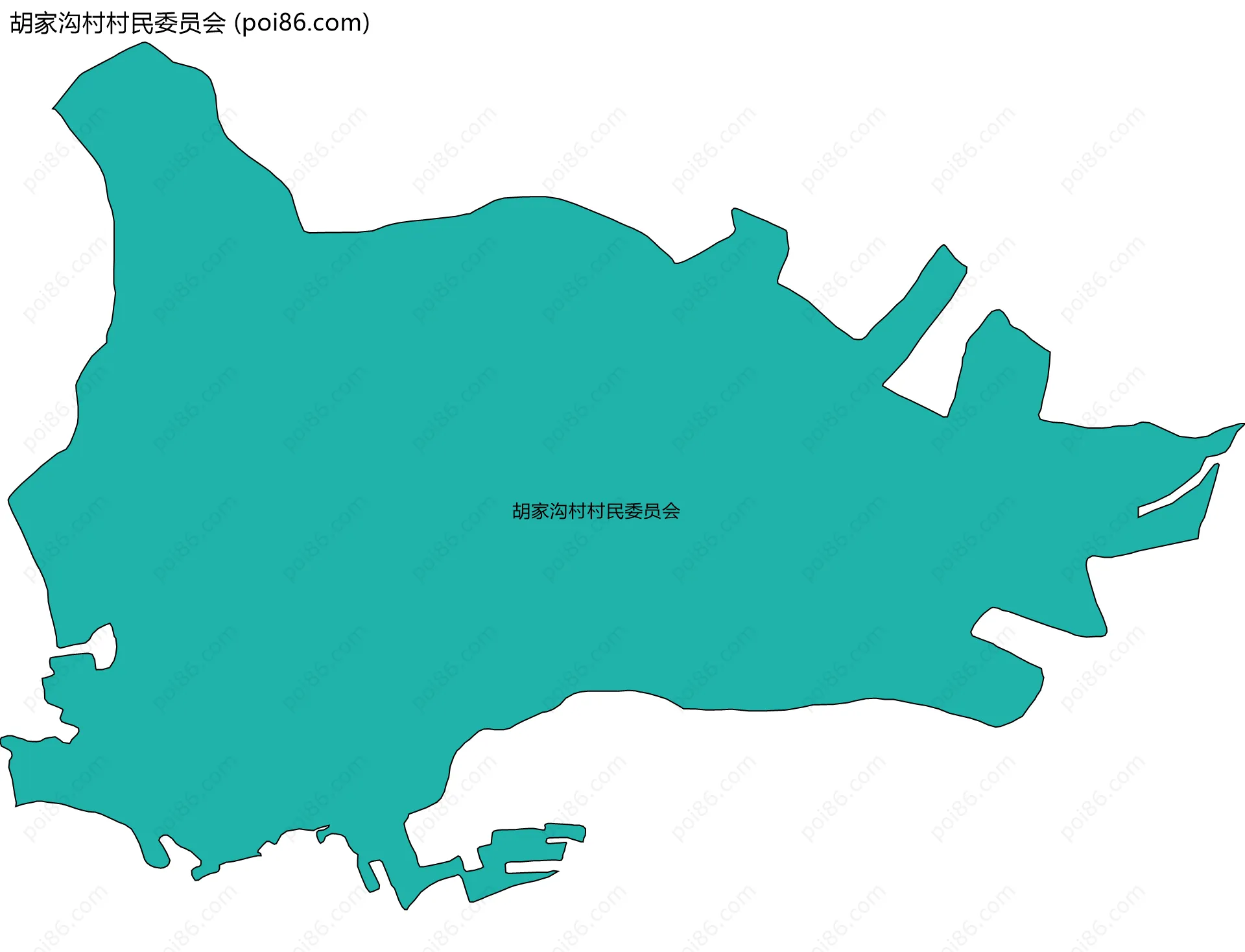 胡家沟村村民委员会边界地图