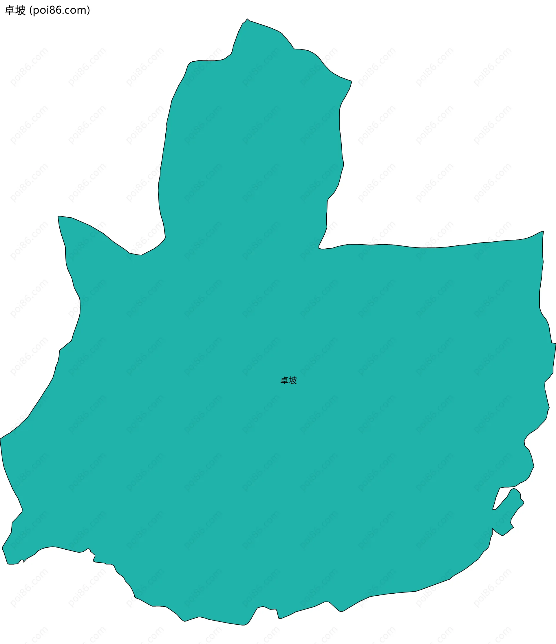 卓坡边界地图