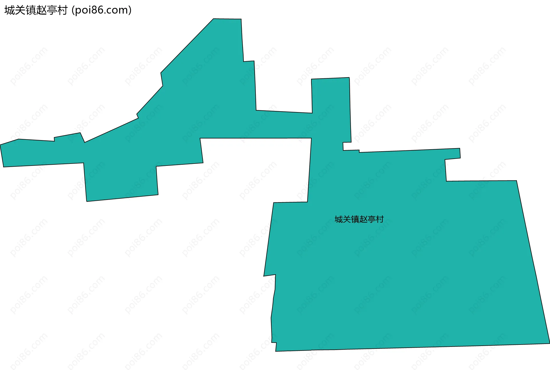 城关镇赵亭村边界地图