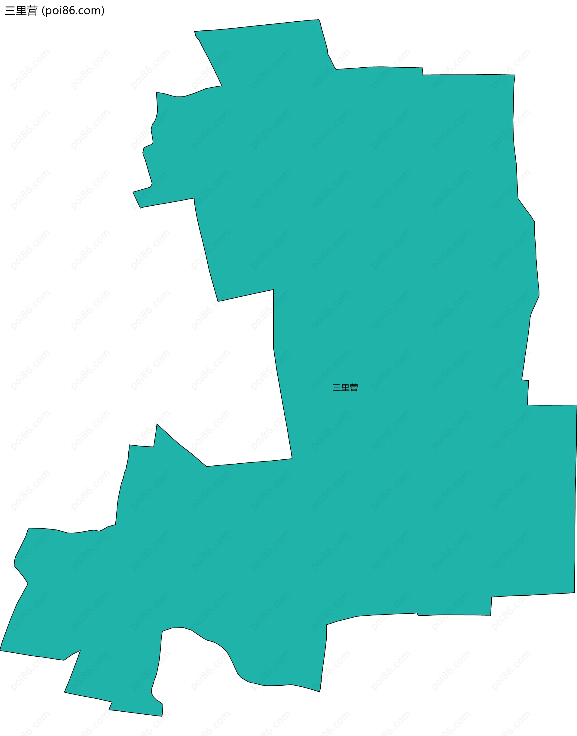 三里营边界地图