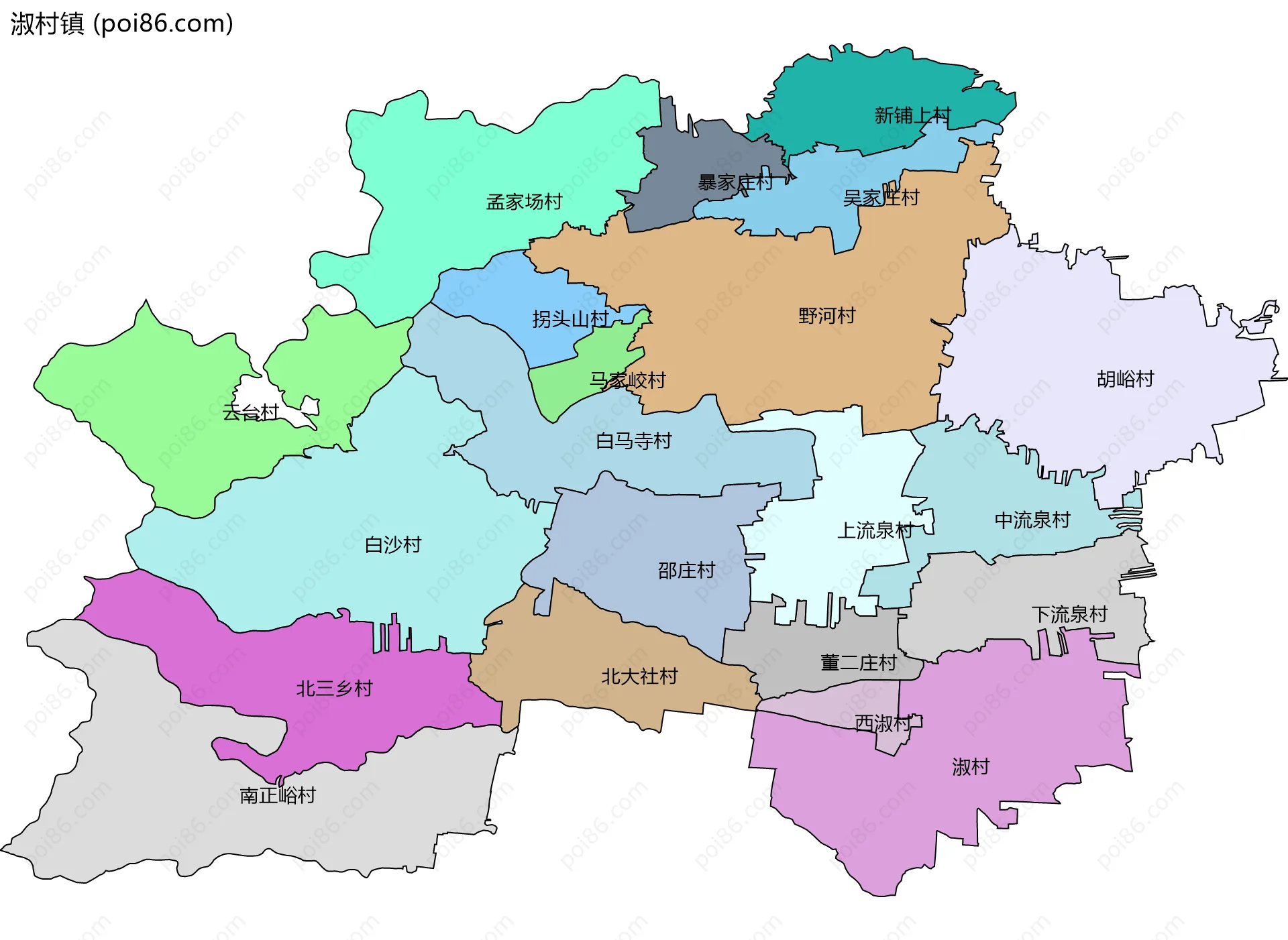 淑村镇边界地图(五级行政区划)