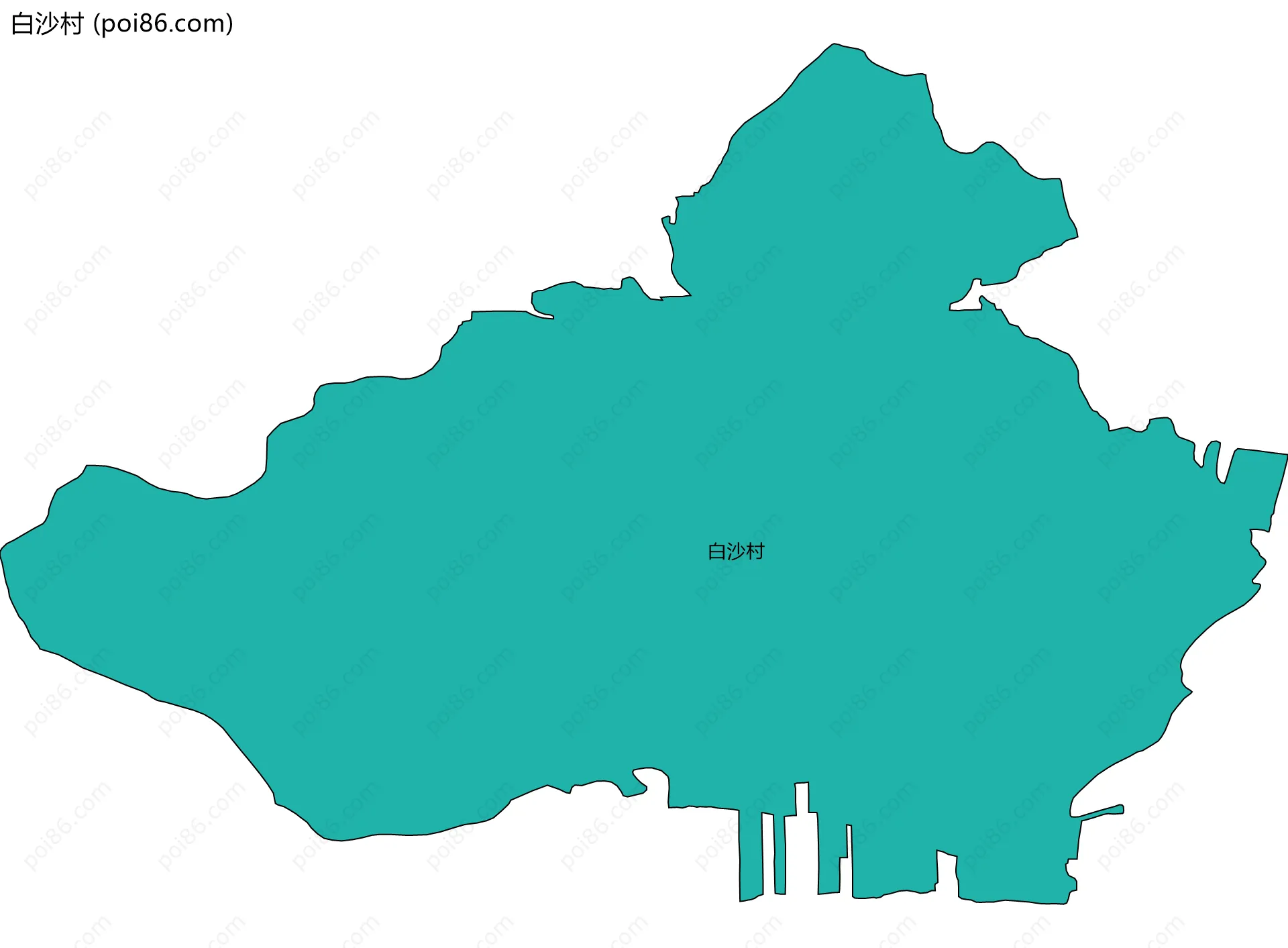 白沙村边界地图
