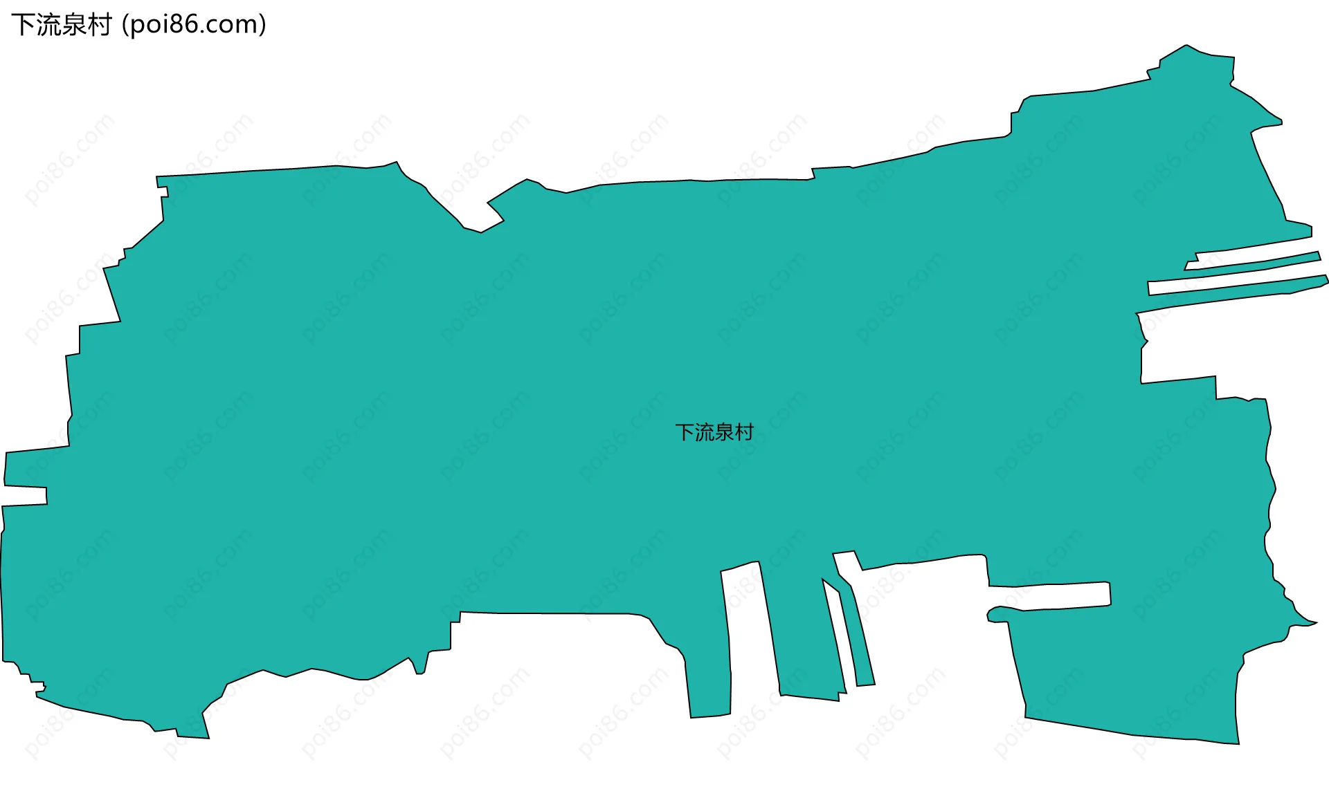下流泉村边界地图
