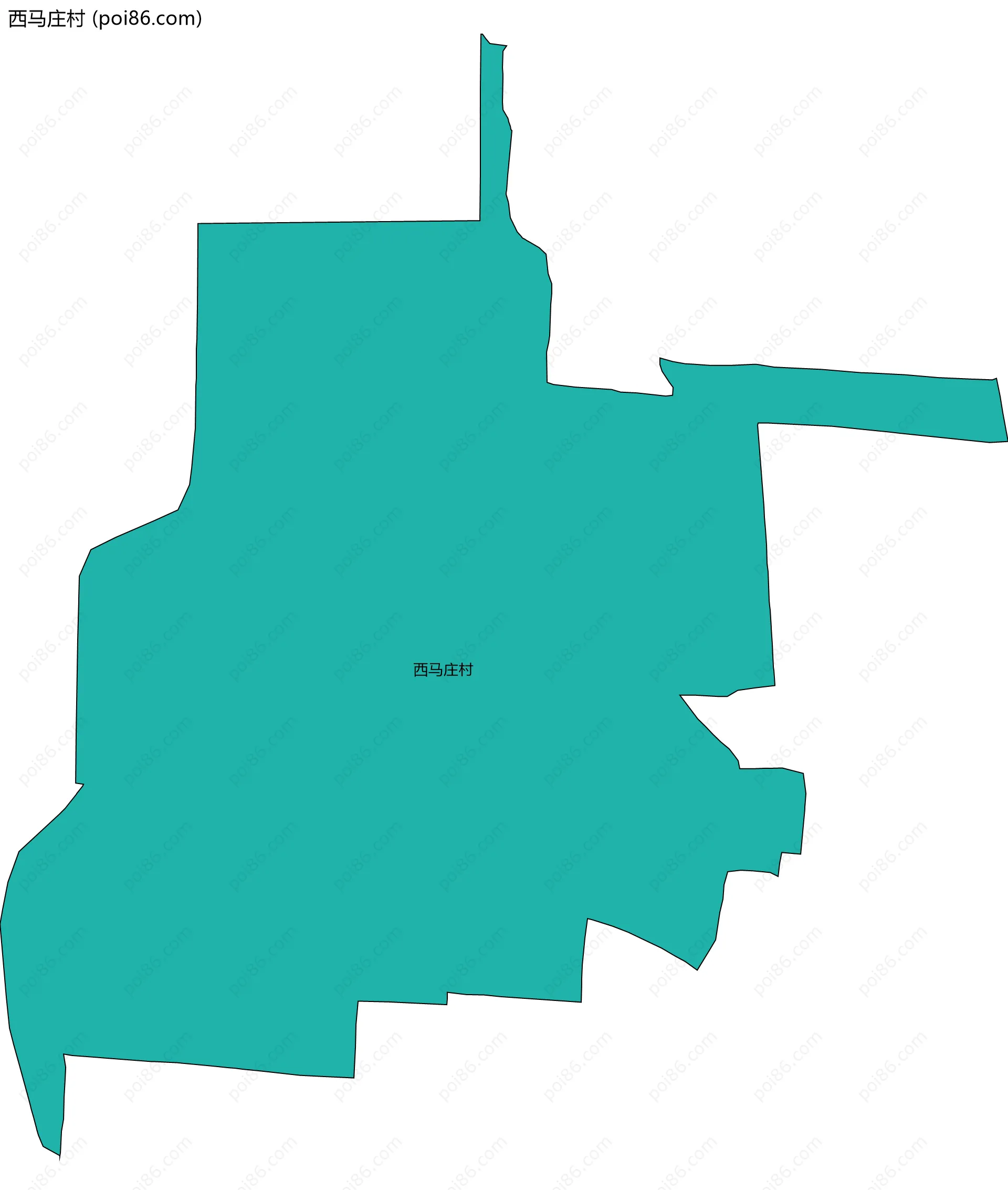 西马庄村边界地图